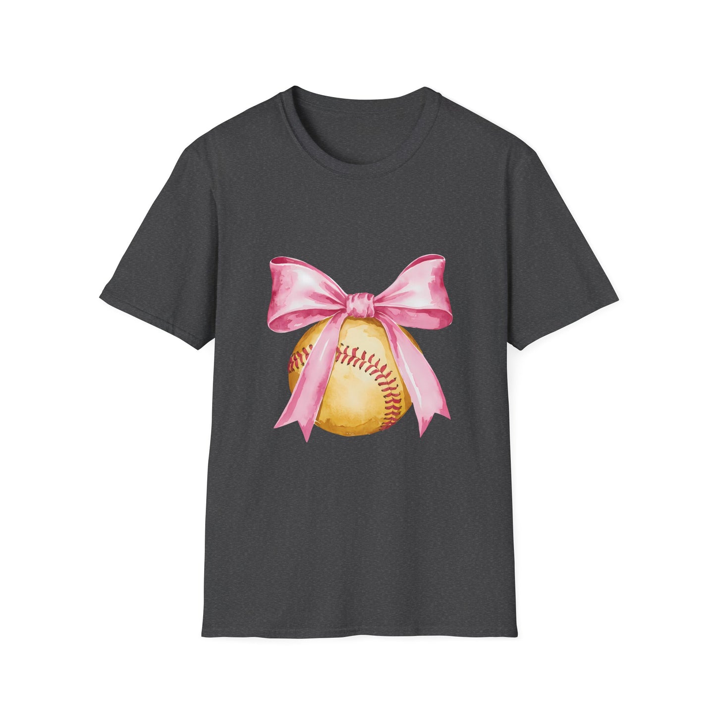 Pink Ribbon Baseball T-Shirt for Softball Lovers, Support Breast Cancer Awareness, Gift for Coaches and Players, Casual Wear
