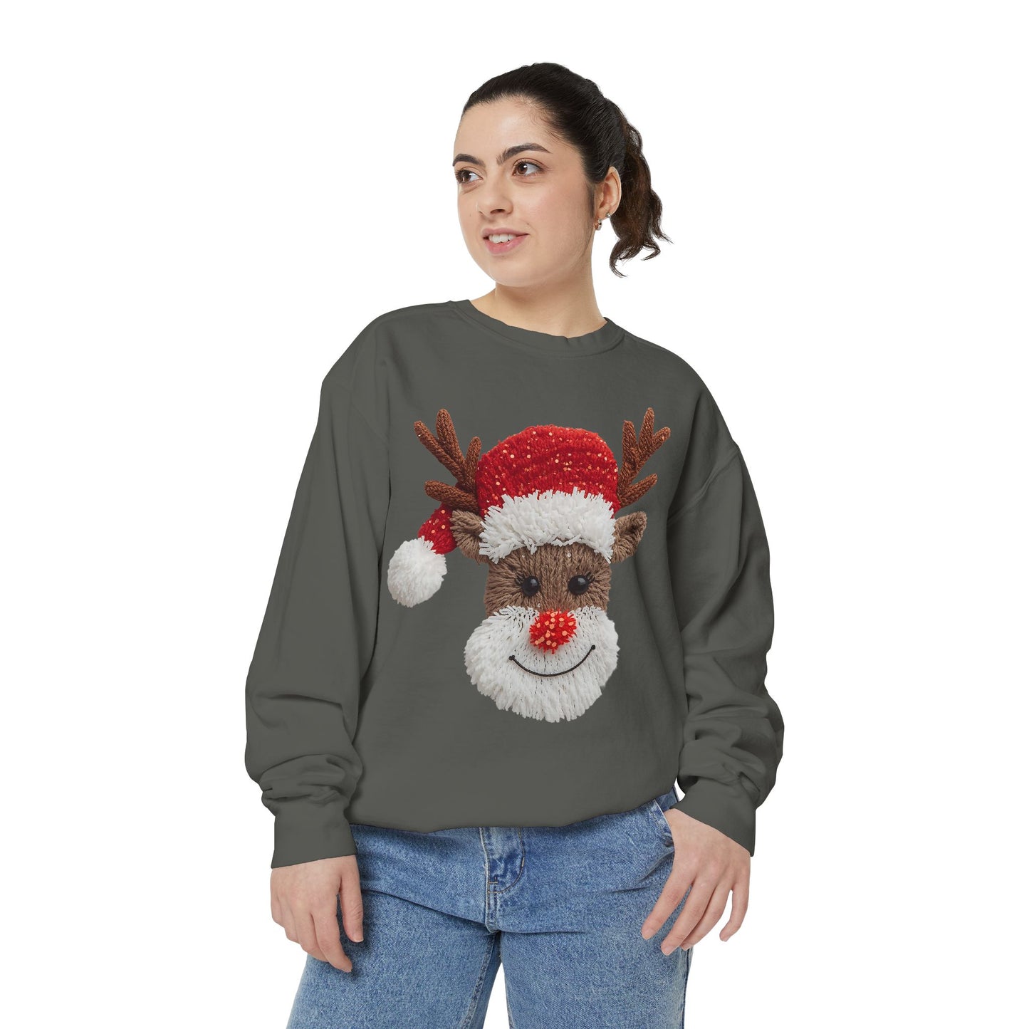 Festive Reindeer Sweatshirt Comfort Colors