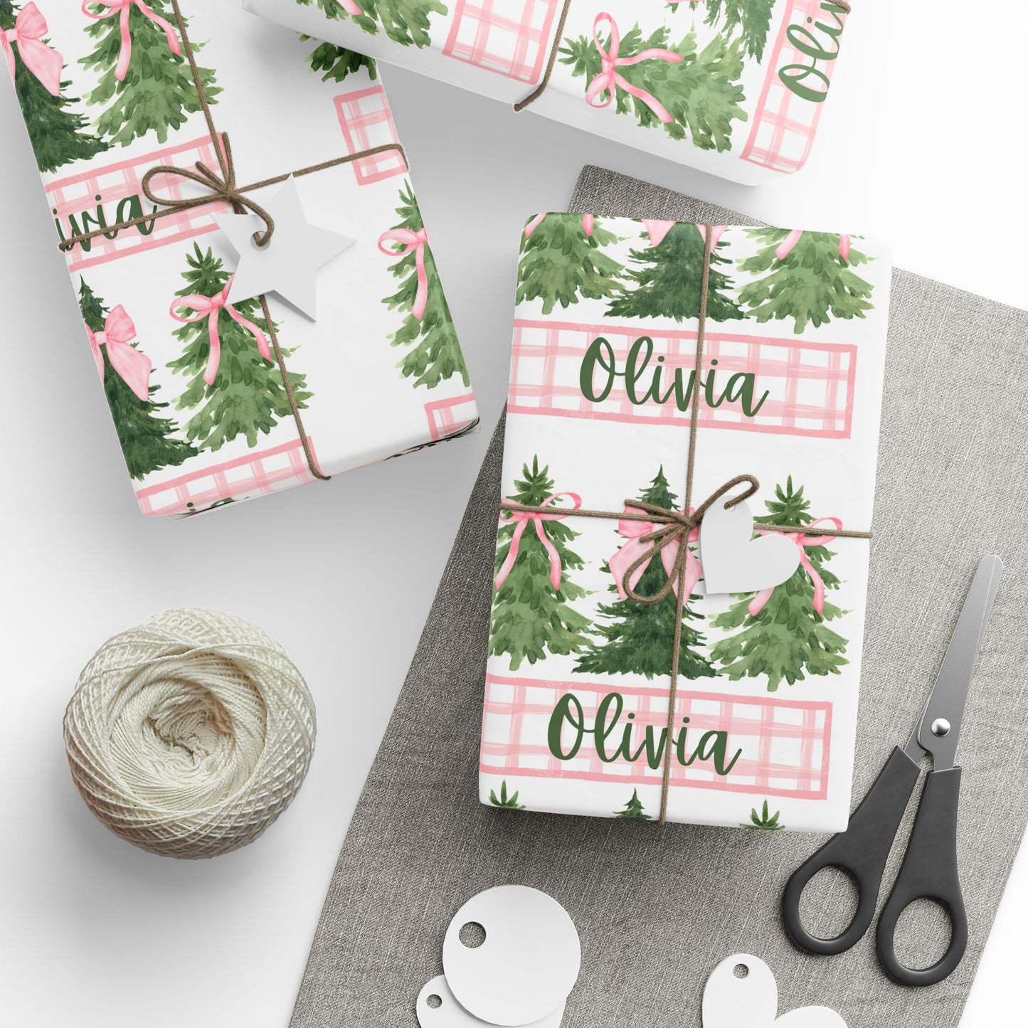 Girls Christmas Tree Wrapping Paper
