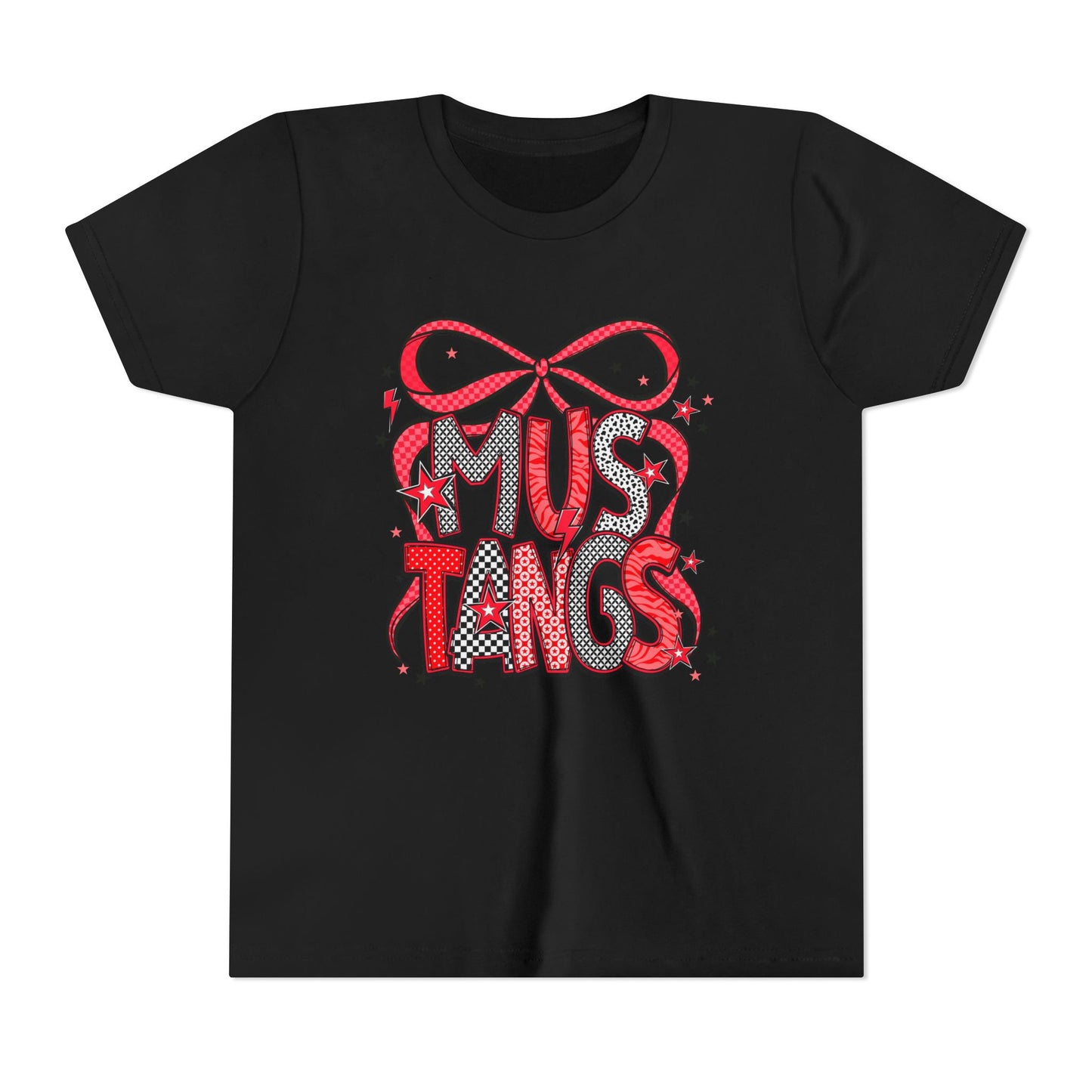 Mustangs Youth Tee, Fun Casual T-Shirt for Kids, Perfect for Birthdays, School Events, Team Spirit, or Everyday Wear