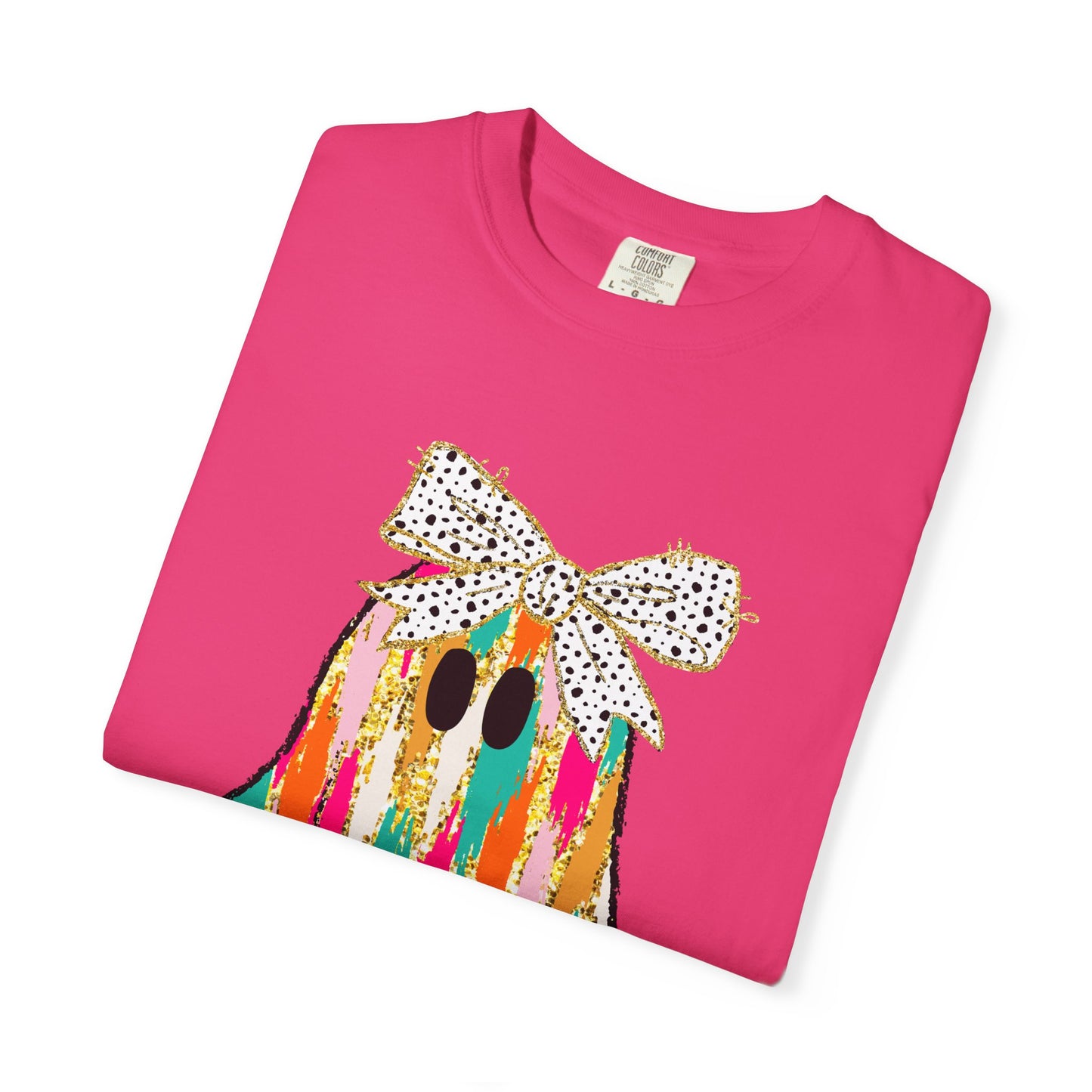 Colorful Ghost Graphic T-Shirt, Fun Unisex Tee, Halloween Shirt, Gift for Kids, Casual Wear, Festival Clothing