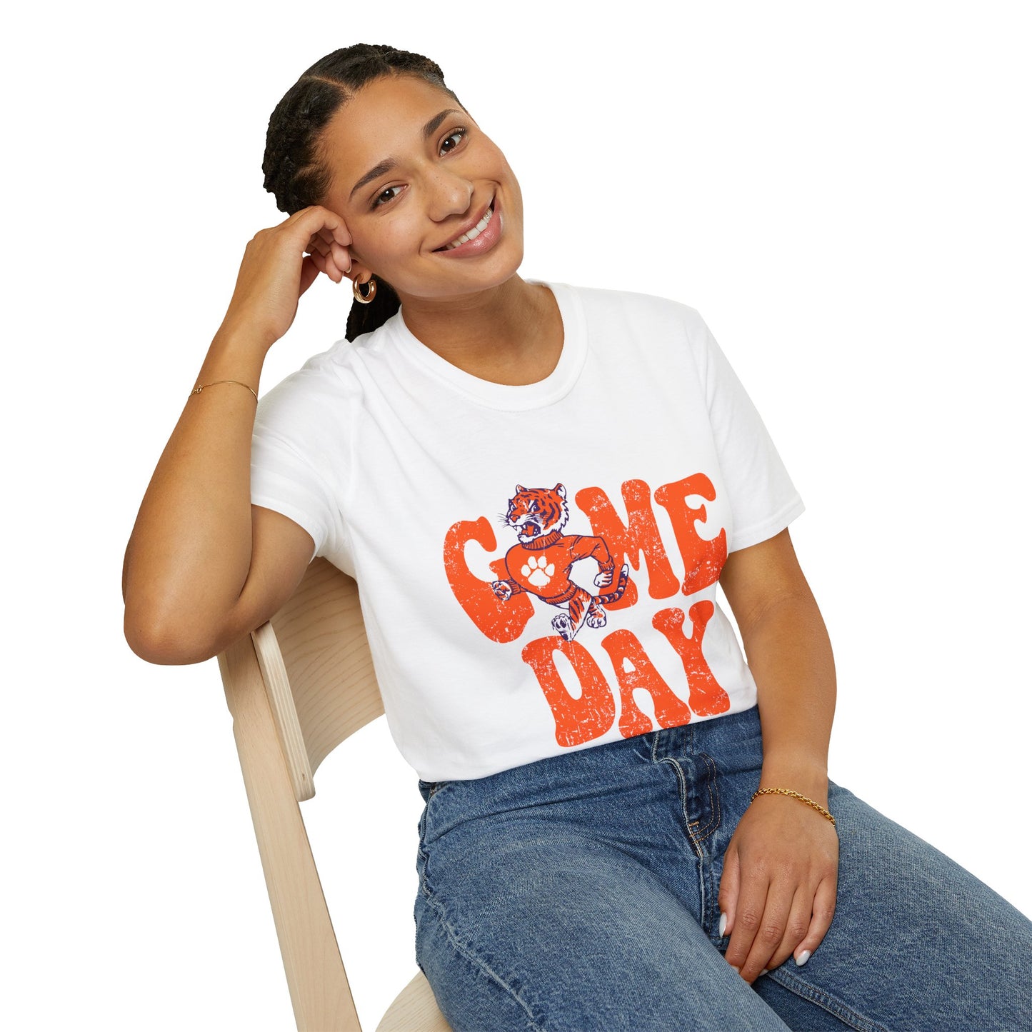 Game Day Unisex Softstyle T-Shirt | Perfect for Sports Fans, Tailgating, Casual Wear, Gift for Gamers, Cheer Day Apparel