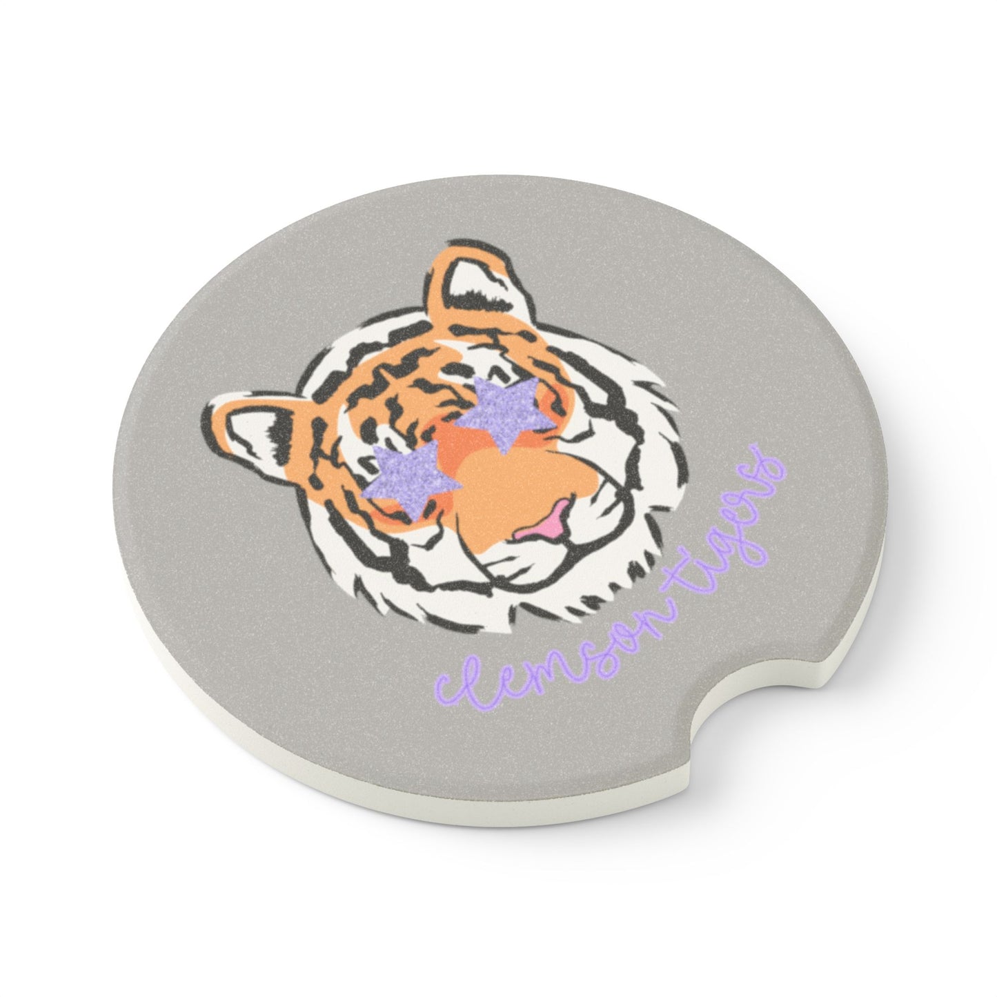 Tiger Print Car Coaster | Cute Drink Coaster for Auto, Car Accessories, Gifts for Her, Animal Lover Decor