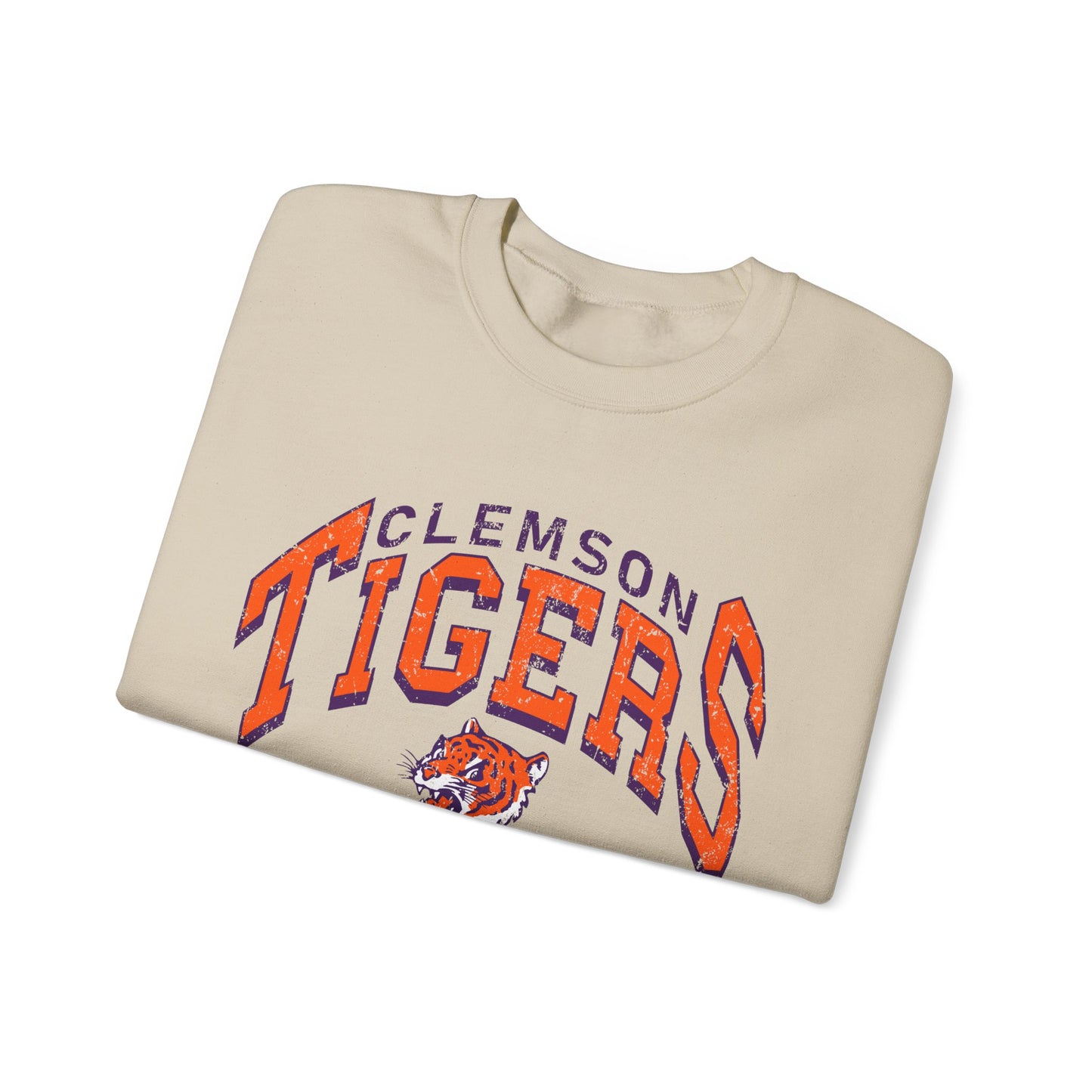 Clemson Tigers Crewneck Sweatshirt, Comfortable College Apparel, Unisex Sweatshirt, Sports Fan Gear, Game Day Outfit, Classic Sweatshirt