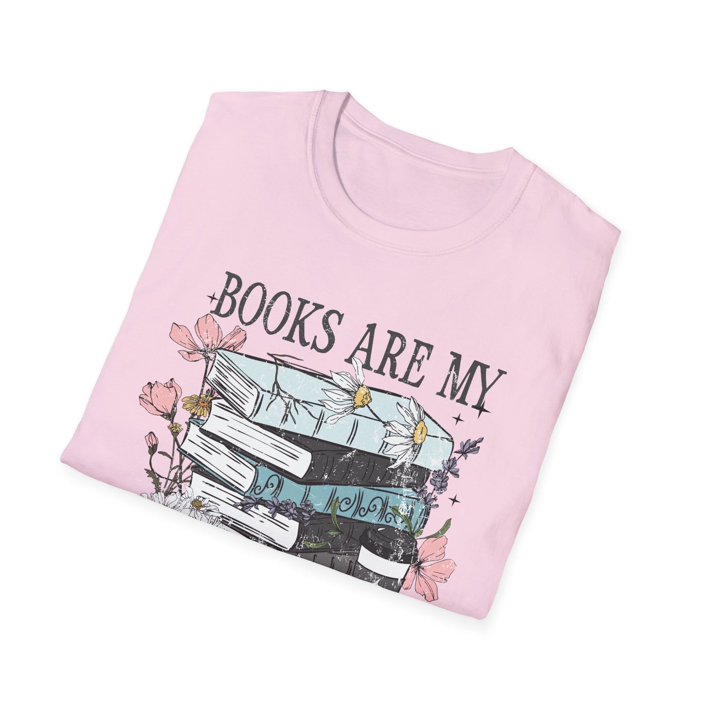 Books Are My Therapy Unisex Softstyle T-Shirt, Book Lover Gift, Reading Shirt, Literary Gift, Bookish Apparel, Cozy Outfit