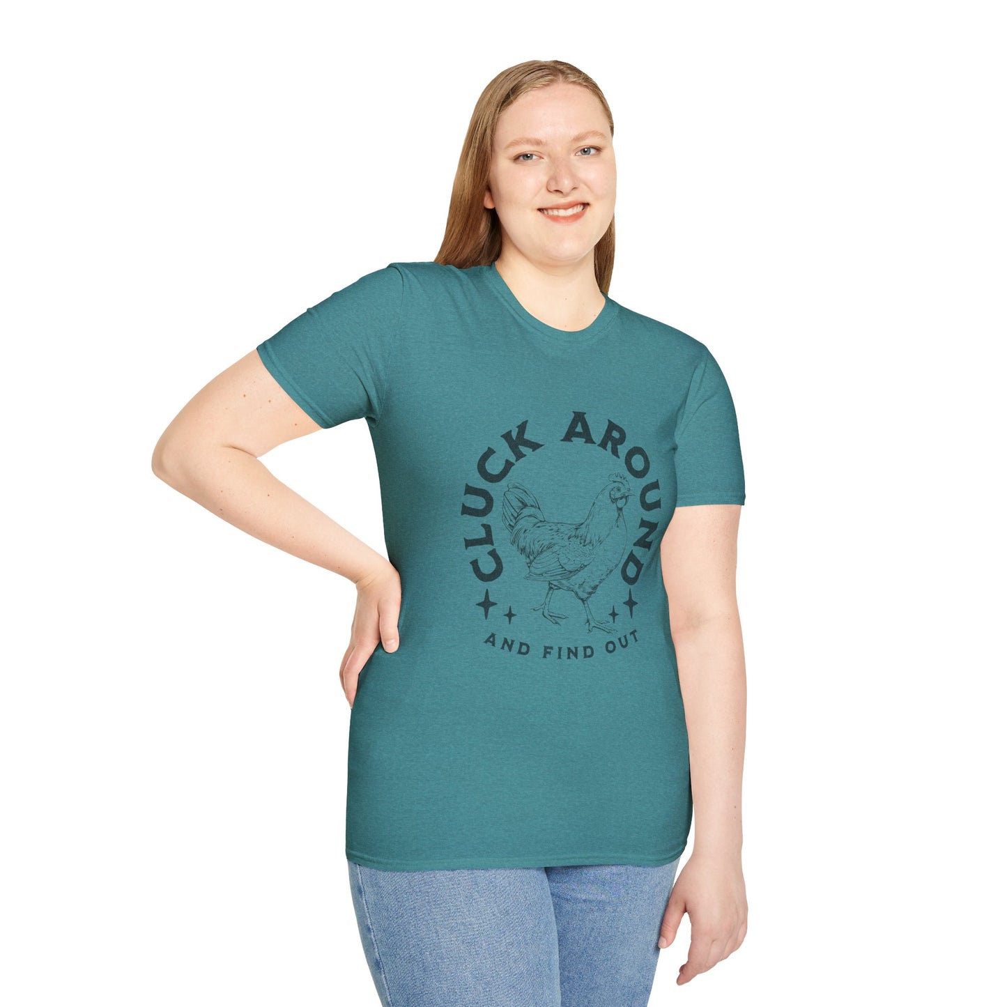 Funny Chicken T-Shirt - Cluck Around, Gift for Farm Lovers, Casual Wear, Chicken Enthusiast Tee, Funny Farm Animal Shirt