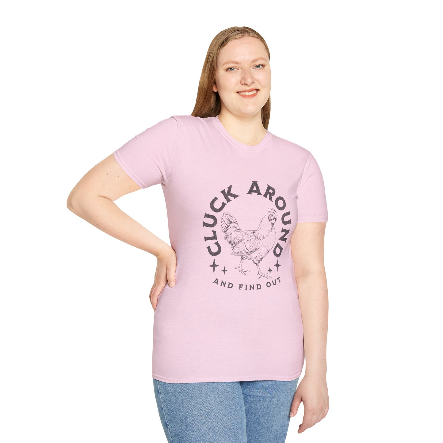 Funny Chicken T-Shirt - Cluck Around, Gift for Farm Lovers, Casual Wear, Chicken Enthusiast Tee, Funny Farm Animal Shirt
