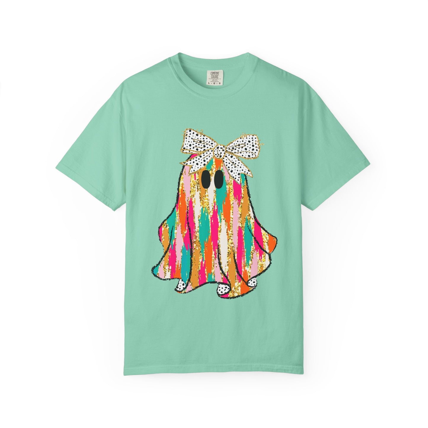 Colorful Ghost Graphic T-Shirt, Fun Unisex Tee, Halloween Shirt, Gift for Kids, Casual Wear, Festival Clothing