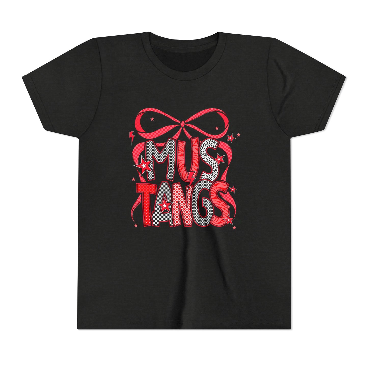 Mustangs Youth Tee, Fun Casual T-Shirt for Kids, Perfect for Birthdays, School Events, Team Spirit, or Everyday Wear
