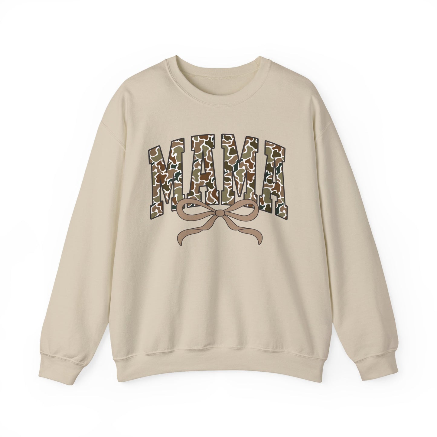 Camo Mama Crewneck Sweatshirt, Cozy Gift for Mom, Trendy Casual Wear, Perfect for Birthdays, Mother's Day, Family Gatherings