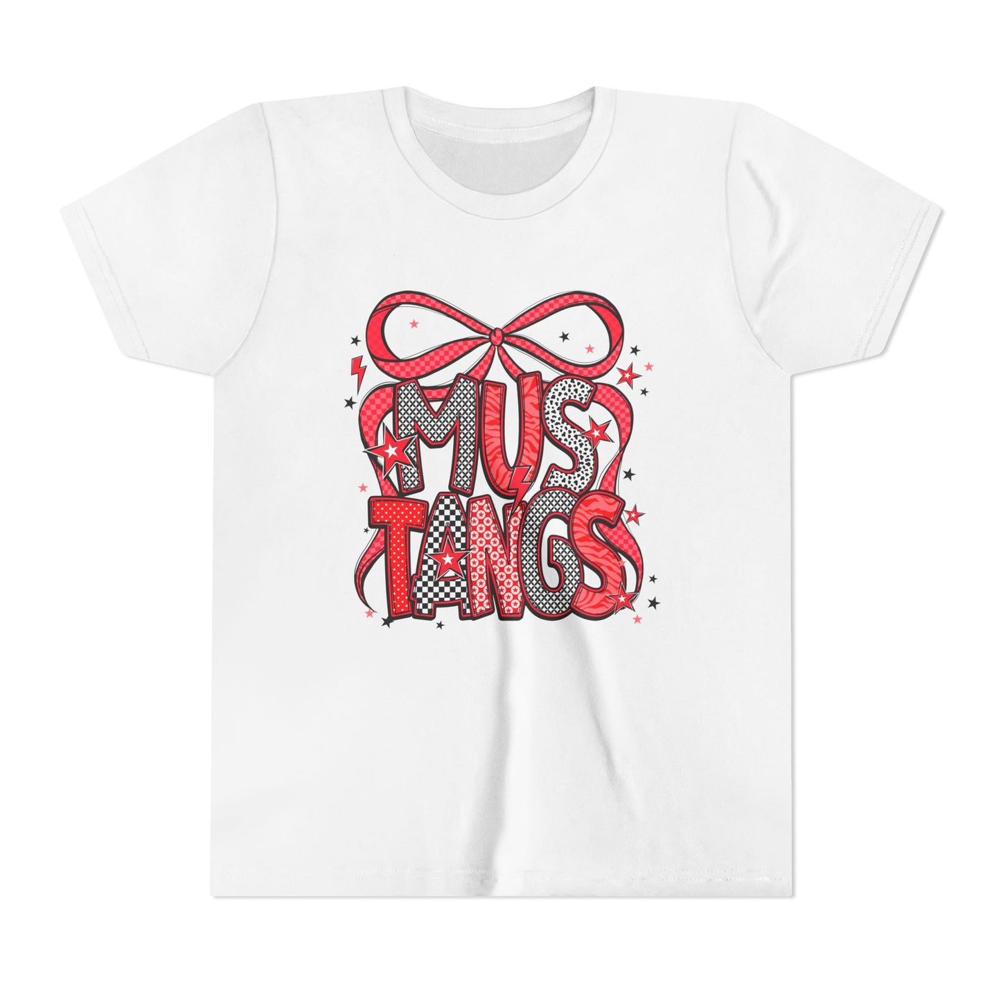 Mustangs Youth Tee, Fun Casual T-Shirt for Kids, Perfect for Birthdays, School Events, Team Spirit, or Everyday Wear