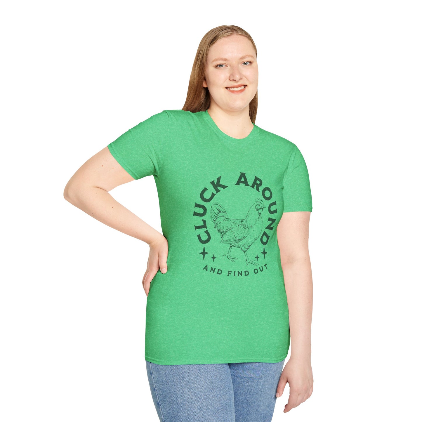 Funny Chicken T-Shirt - Cluck Around, Gift for Farm Lovers, Casual Wear, Chicken Enthusiast Tee, Funny Farm Animal Shirt