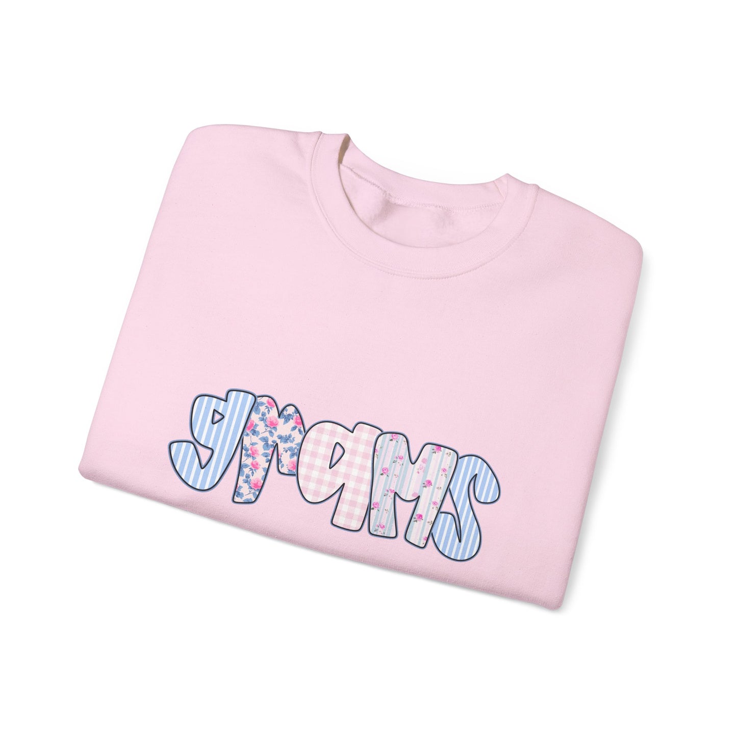 Grams Pink & Blue Floral Crewneck