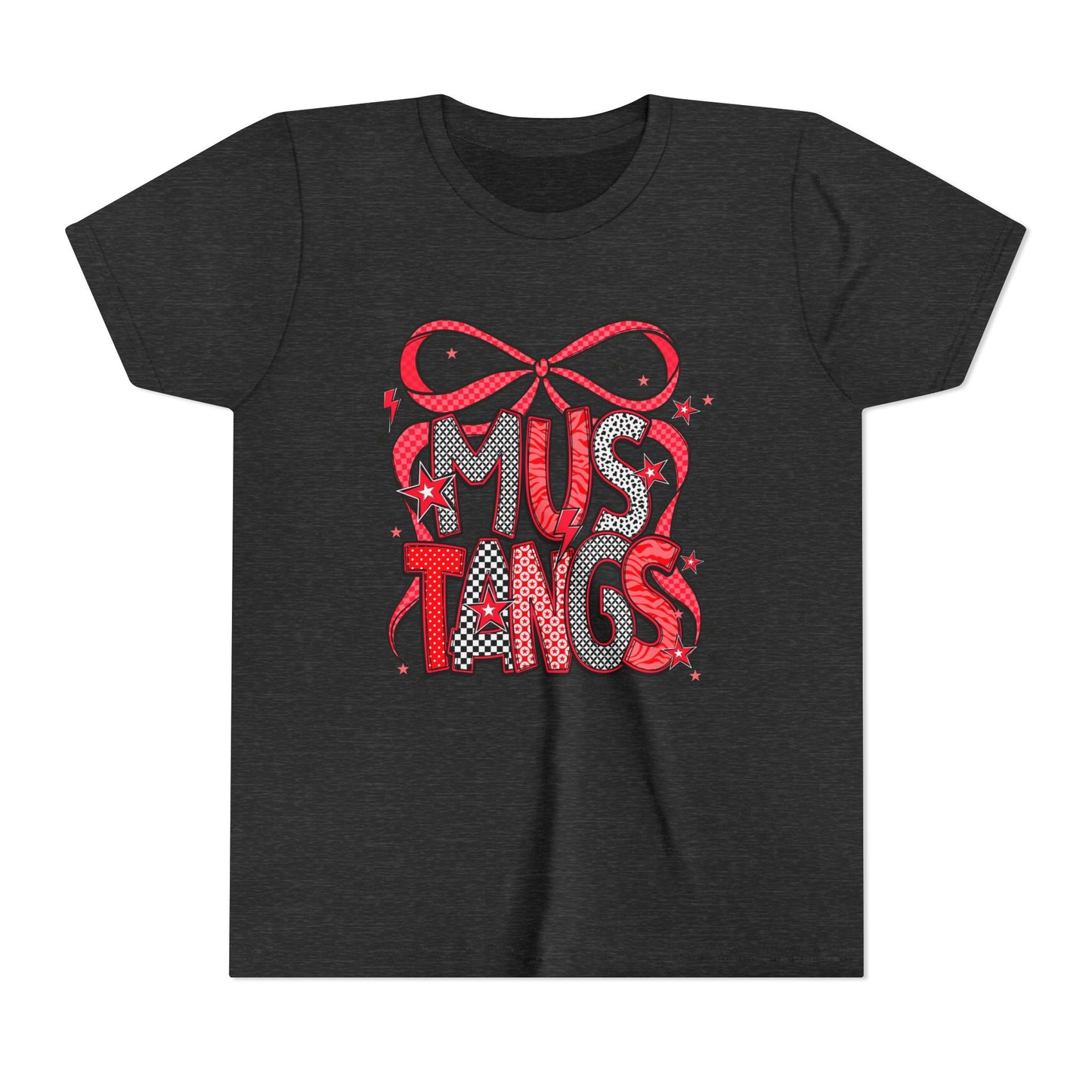 Mustangs Youth Tee, Fun Casual T-Shirt for Kids, Perfect for Birthdays, School Events, Team Spirit, or Everyday Wear