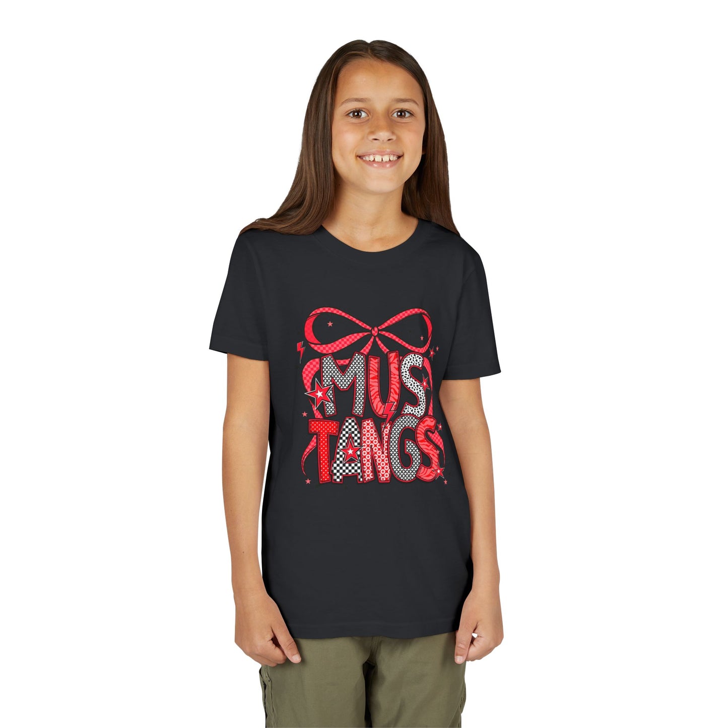 Mustangs Youth Tee, Fun Casual T-Shirt for Kids, Perfect for Birthdays, School Events, Team Spirit, or Everyday Wear
