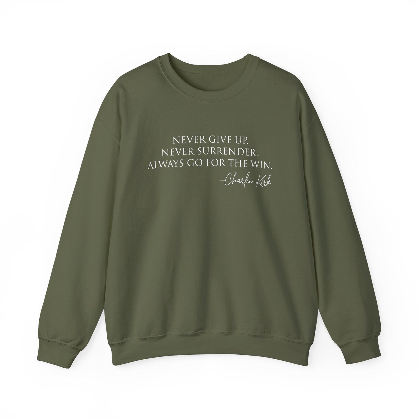 Motivational Crewneck Sweatshirt - Never Give Up, Inspirational Gift, Cozy Sweatshirt, Unisex Apparel, Perfect for Fitness and Everyday Wear