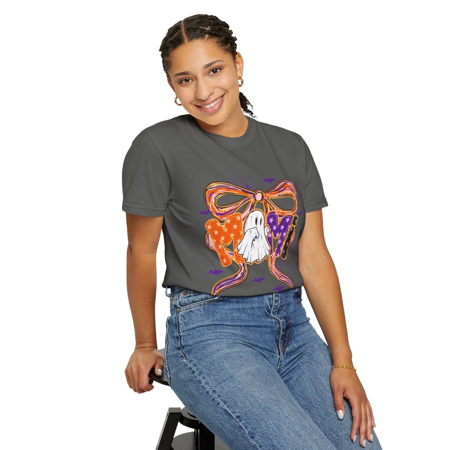 Spooky Ghost Halloween T-Shirt, Unisex Tee, Garment-Dyed Shirt for Fall, Autumn Apparel, Trick or Treat, Halloween Party