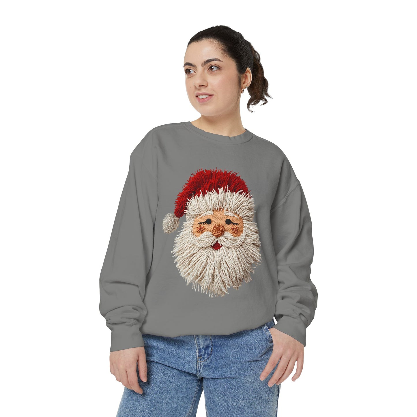 Santa Face Garment-Dyed Sweatshirt Comfort Colors