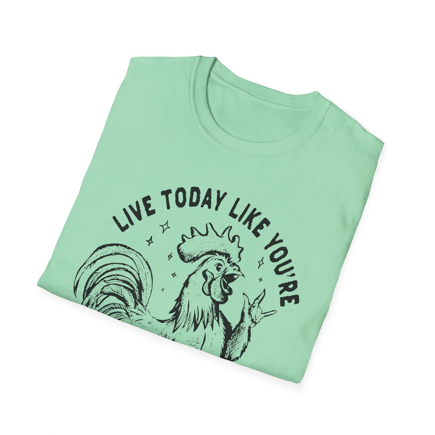 Funny Graphic T-Shirt, Live Today Like You're Getting Fried Tomorrow Tee, Gift for Chicken Lovers, Casual Wear, Humorous Shirt