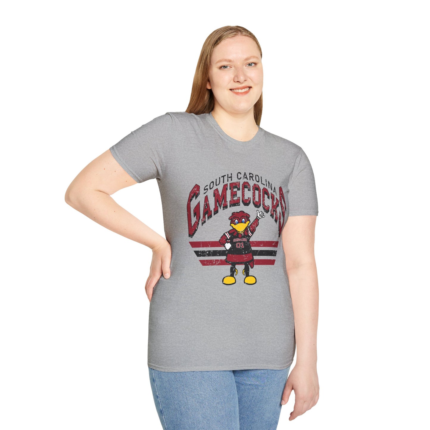 Vintage Gamecocks Tee, Unisex Softstyle T-Shirt for Fans, Game Day Apparel, College Spirit Wear, South Carolina Merchandise