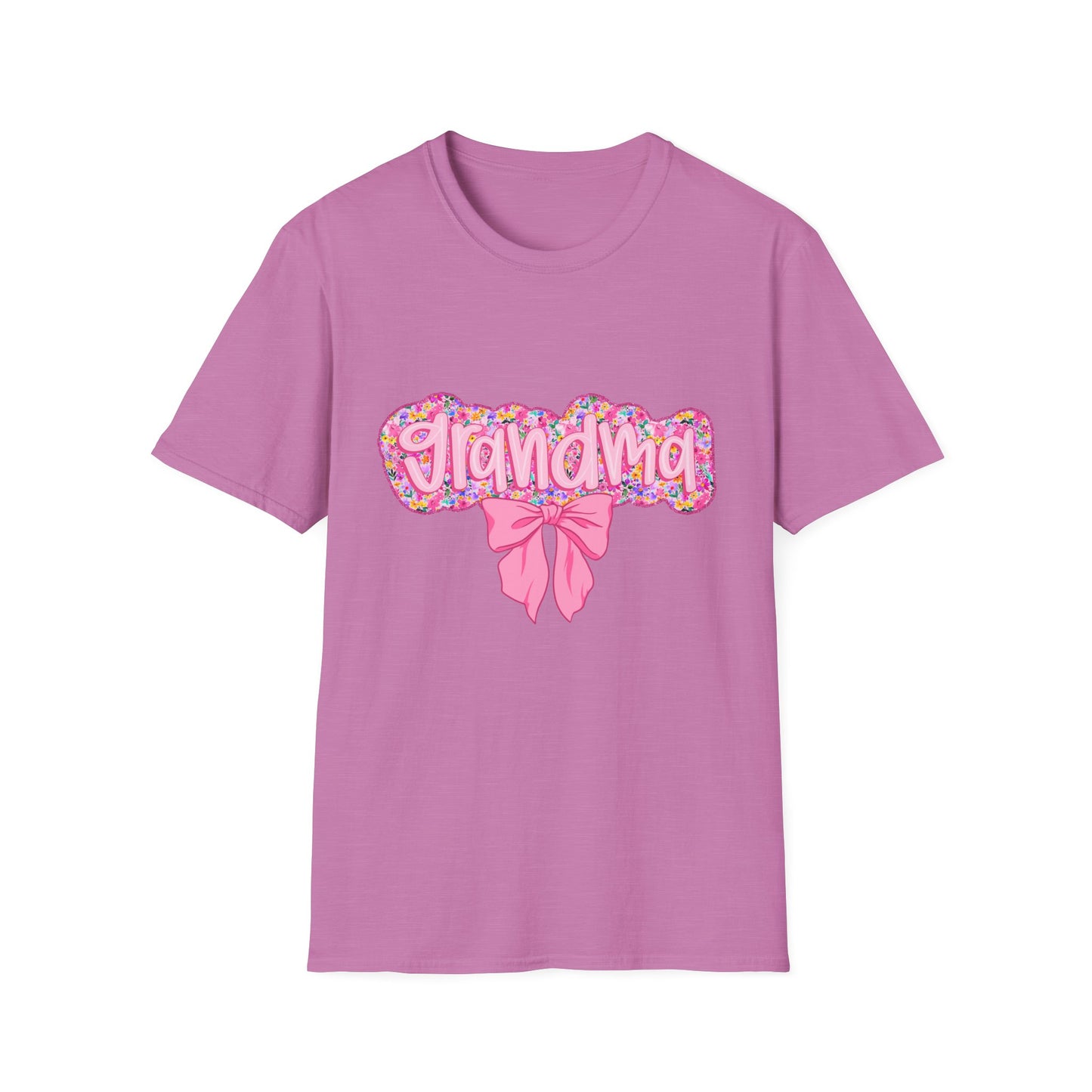 Grandma Floral Graphic T-Shirt | Gift for Grandma | Softstyle Tee for Family Celebrations, Mother's Day Gift, Casual Wear