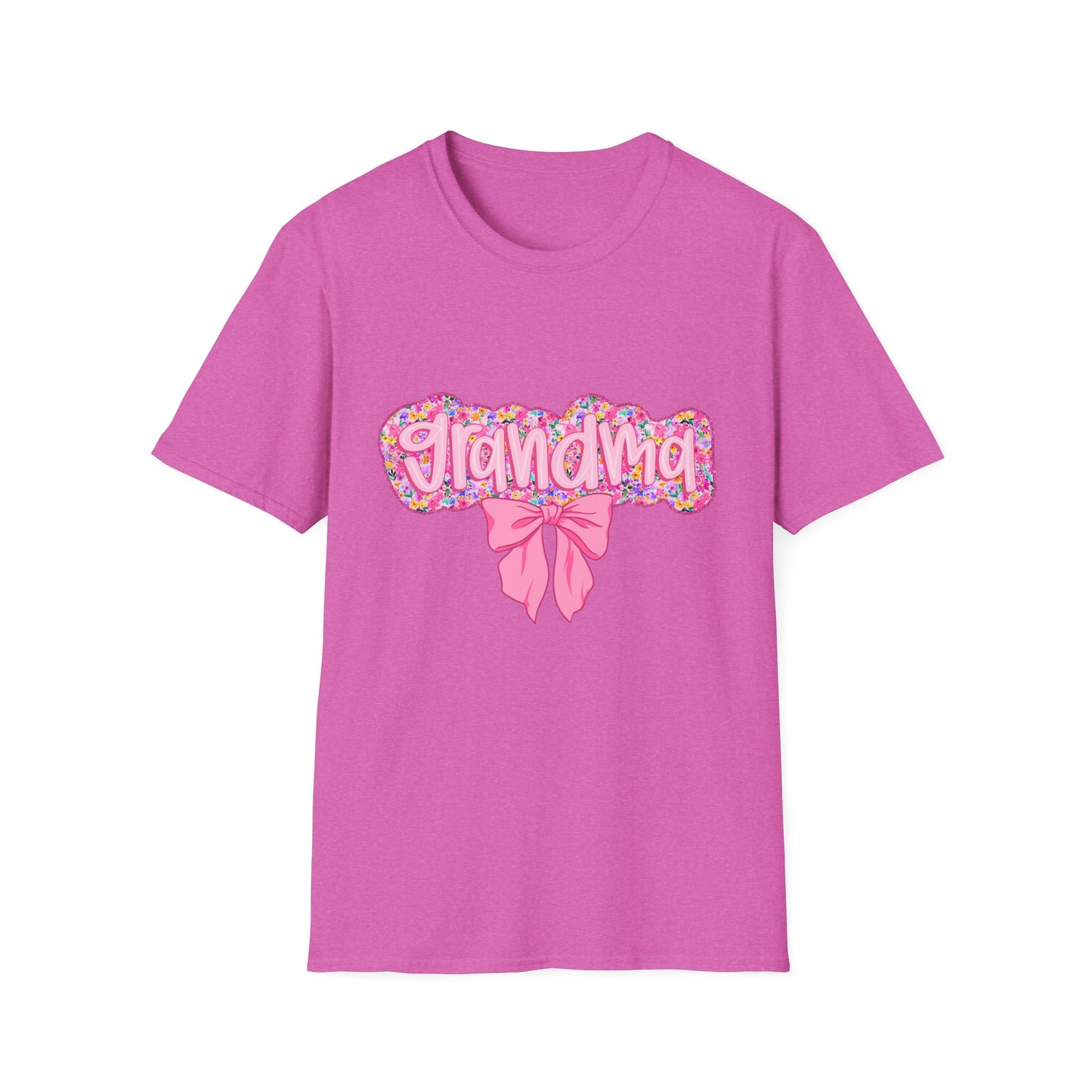 Grandma Floral Graphic T-Shirt | Gift for Grandma | Softstyle Tee for Family Celebrations, Mother's Day Gift, Casual Wear