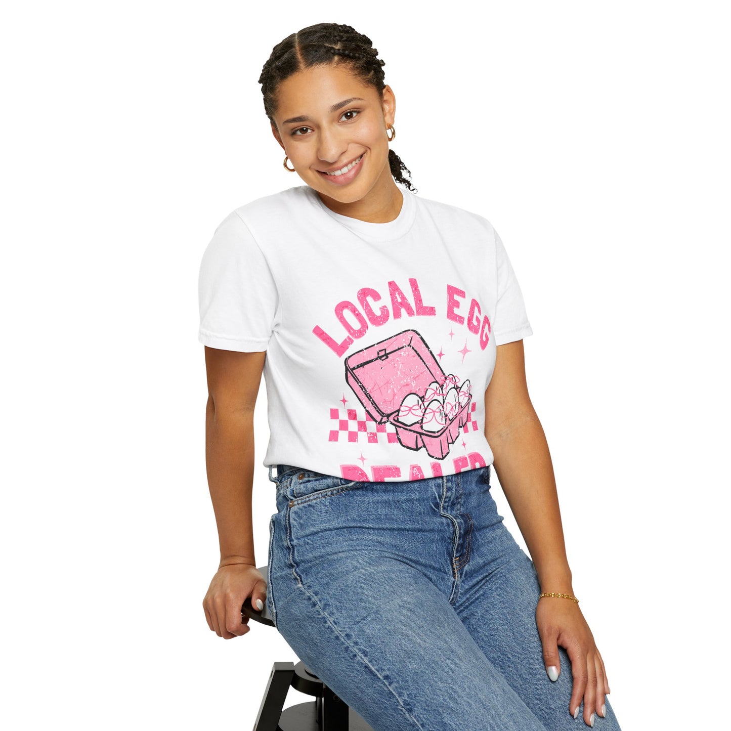 Local Egg Dealer T-Shirt, Fun Egg Dealer Tee, Garment-Dyed Shirt, Unique Gift for Foodies, Quirky Farm Shirt
