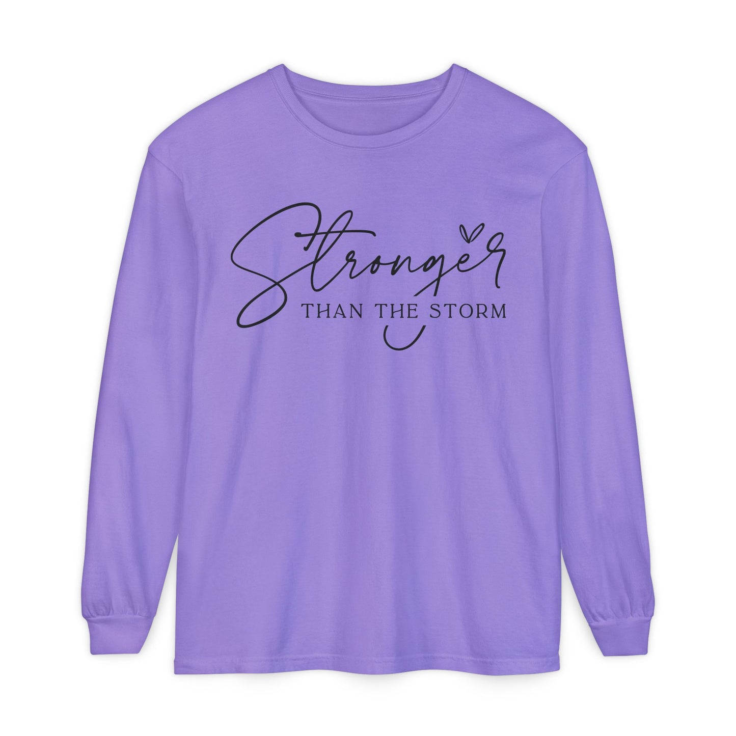 Stronger Than the Storm Long Sleeve T-Shirt, Inspirational Tee, Unisex Apparel, Motivational Gift, Everyday Wear, Perfect for Fall