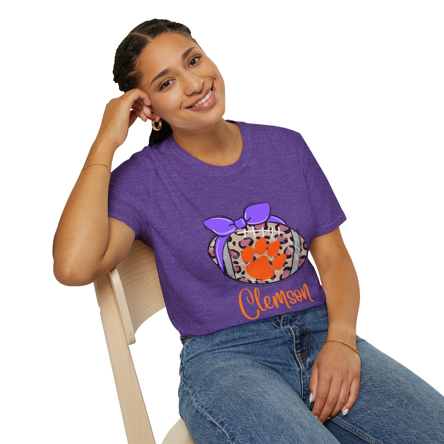 Tiger Leopard Print T-Shirt | Unisex Softstyle Tee | Game Day Apparel, College Spirit Wear, Birthday Gift, Casual Outing