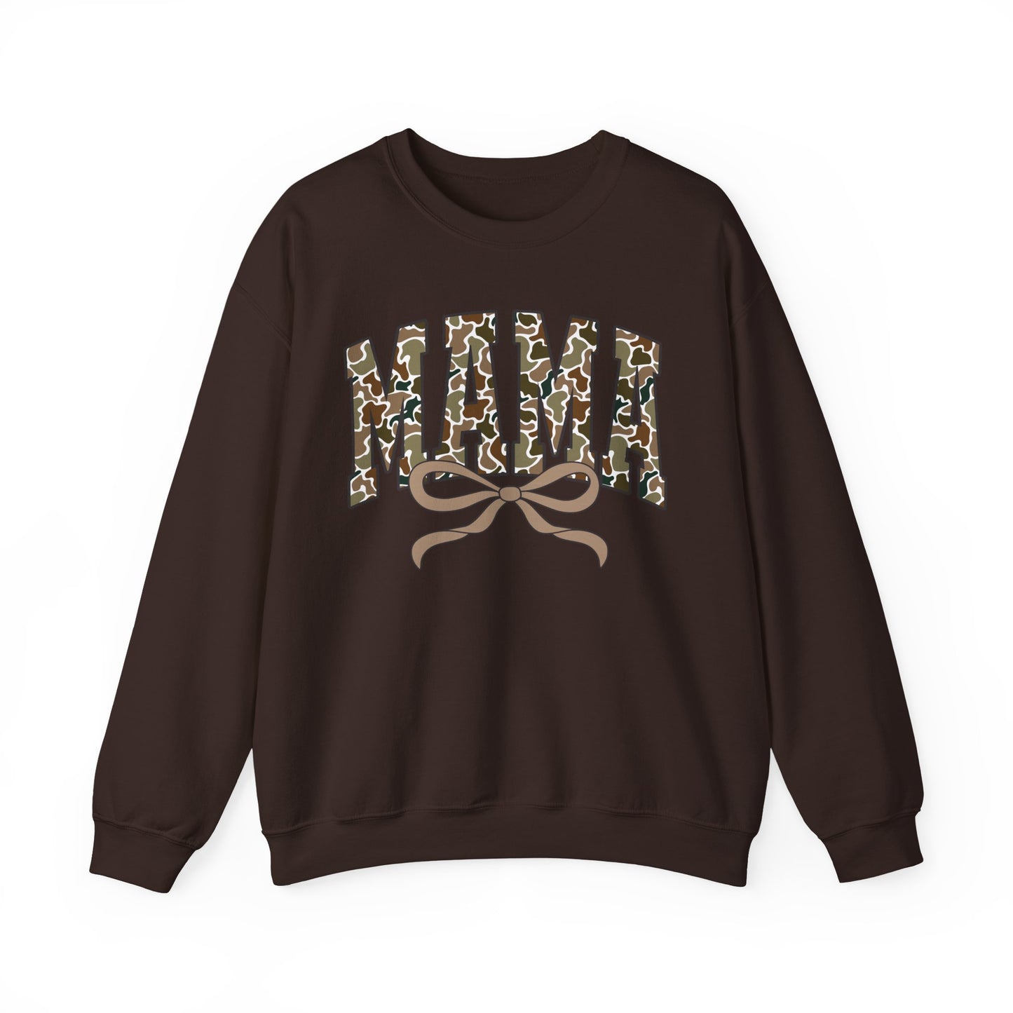Camo Mama Crewneck Sweatshirt, Cozy Gift for Mom, Trendy Casual Wear, Perfect for Birthdays, Mother's Day, Family Gatherings