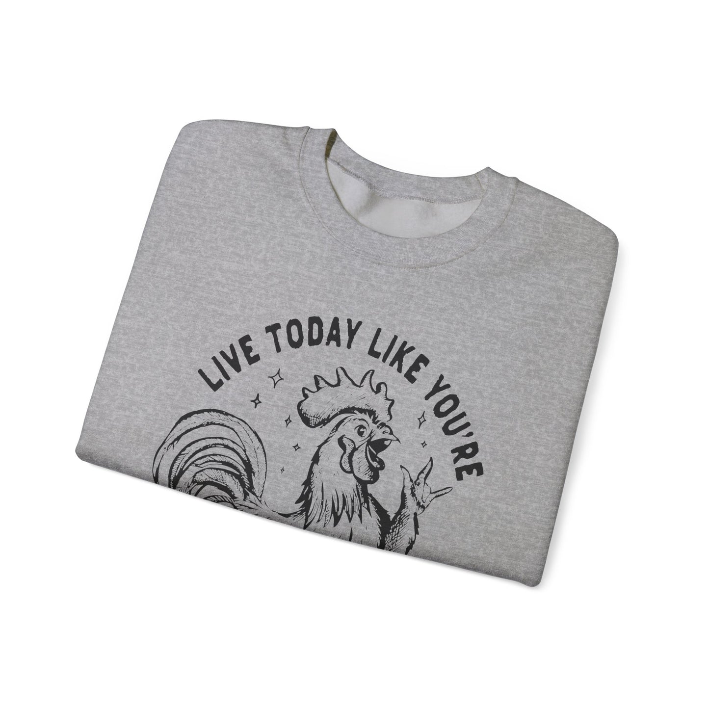 Live Today Crewneck Sweatshirt, Funny Gift, Cozy Sweatshirt, Unisex Fashion, Casual Wear, Gift for Him/Her