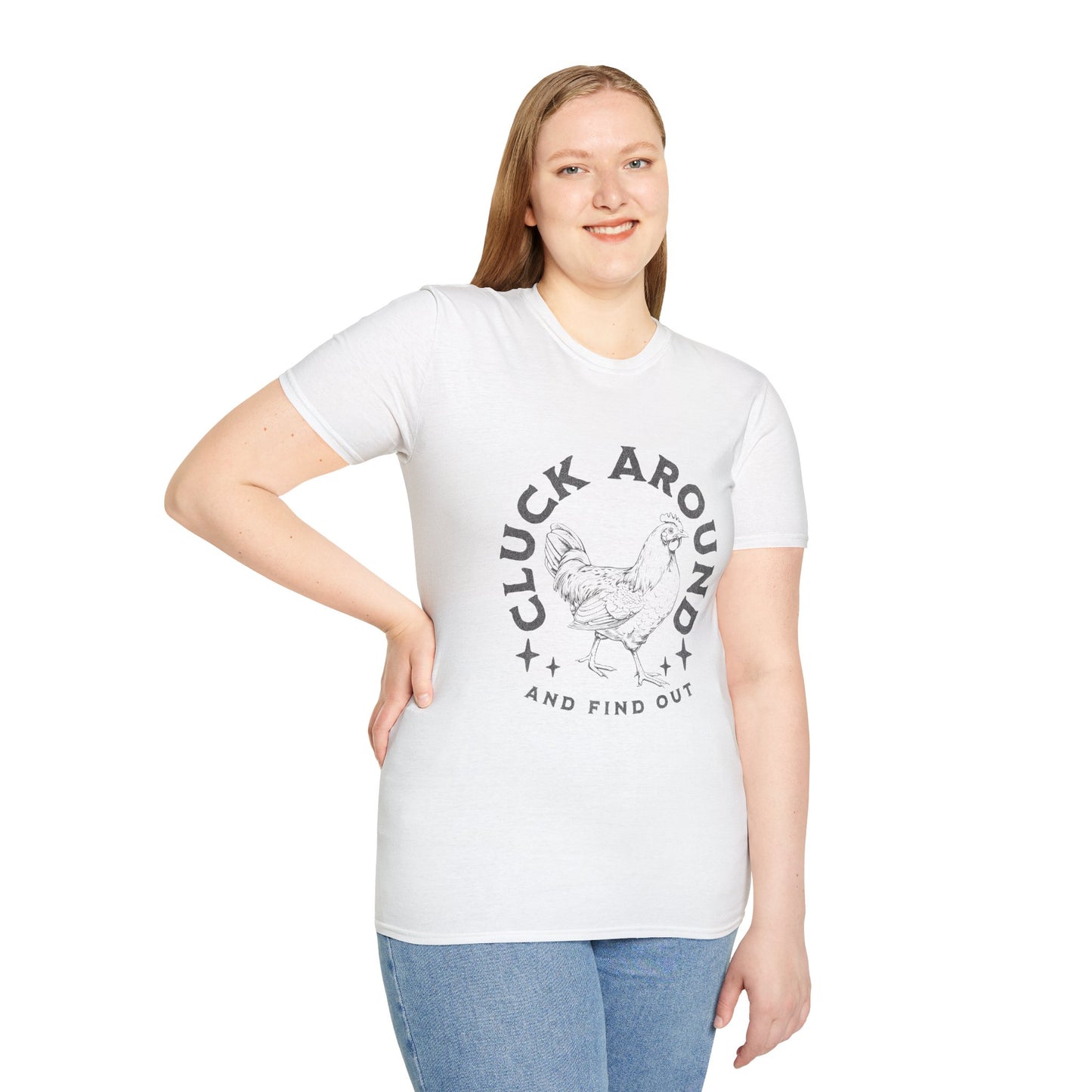 Funny Chicken T-Shirt - Cluck Around, Gift for Farm Lovers, Casual Wear, Chicken Enthusiast Tee, Funny Farm Animal Shirt