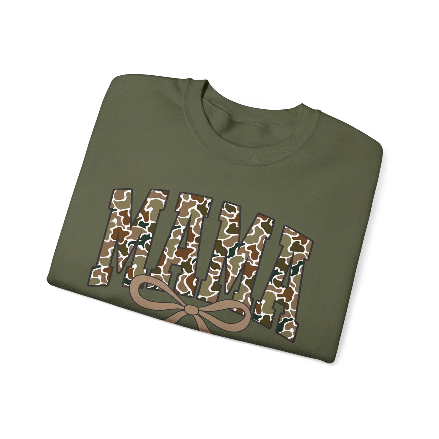 Camo Mama Crewneck Sweatshirt, Cozy Gift for Mom, Trendy Casual Wear, Perfect for Birthdays, Mother's Day, Family Gatherings