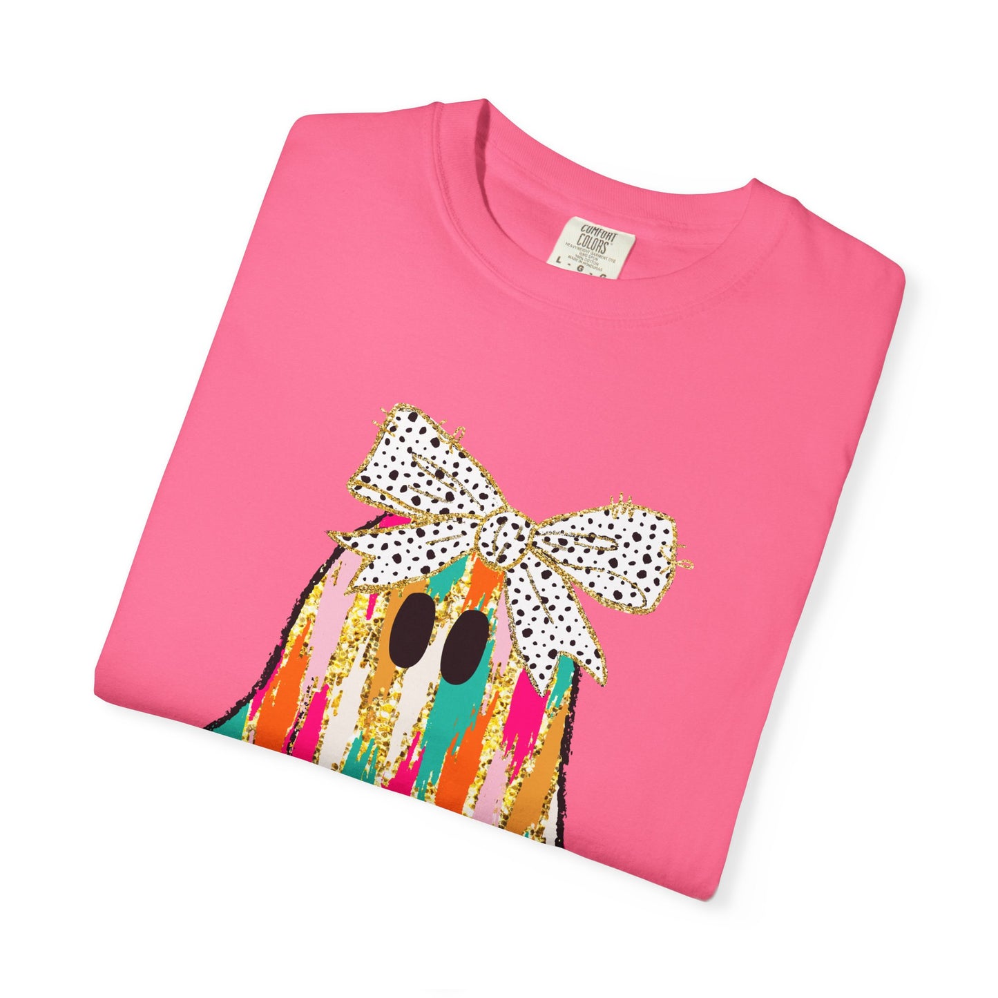 Colorful Ghost Graphic T-Shirt, Fun Unisex Tee, Halloween Shirt, Gift for Kids, Casual Wear, Festival Clothing