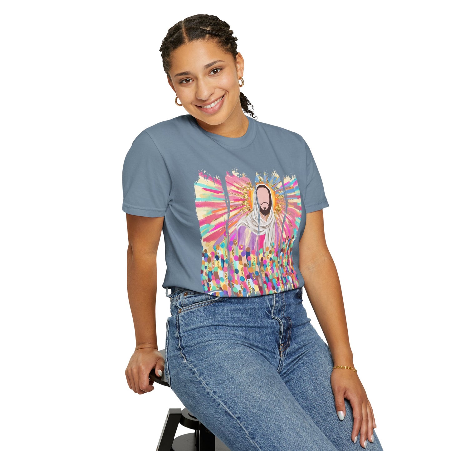 Vibrant Spiritual T-Shirt for Everyday Wear, Retro Art Tee, Casual Unisex Shirt, Gift for Festivals, Colorful Graphic Top