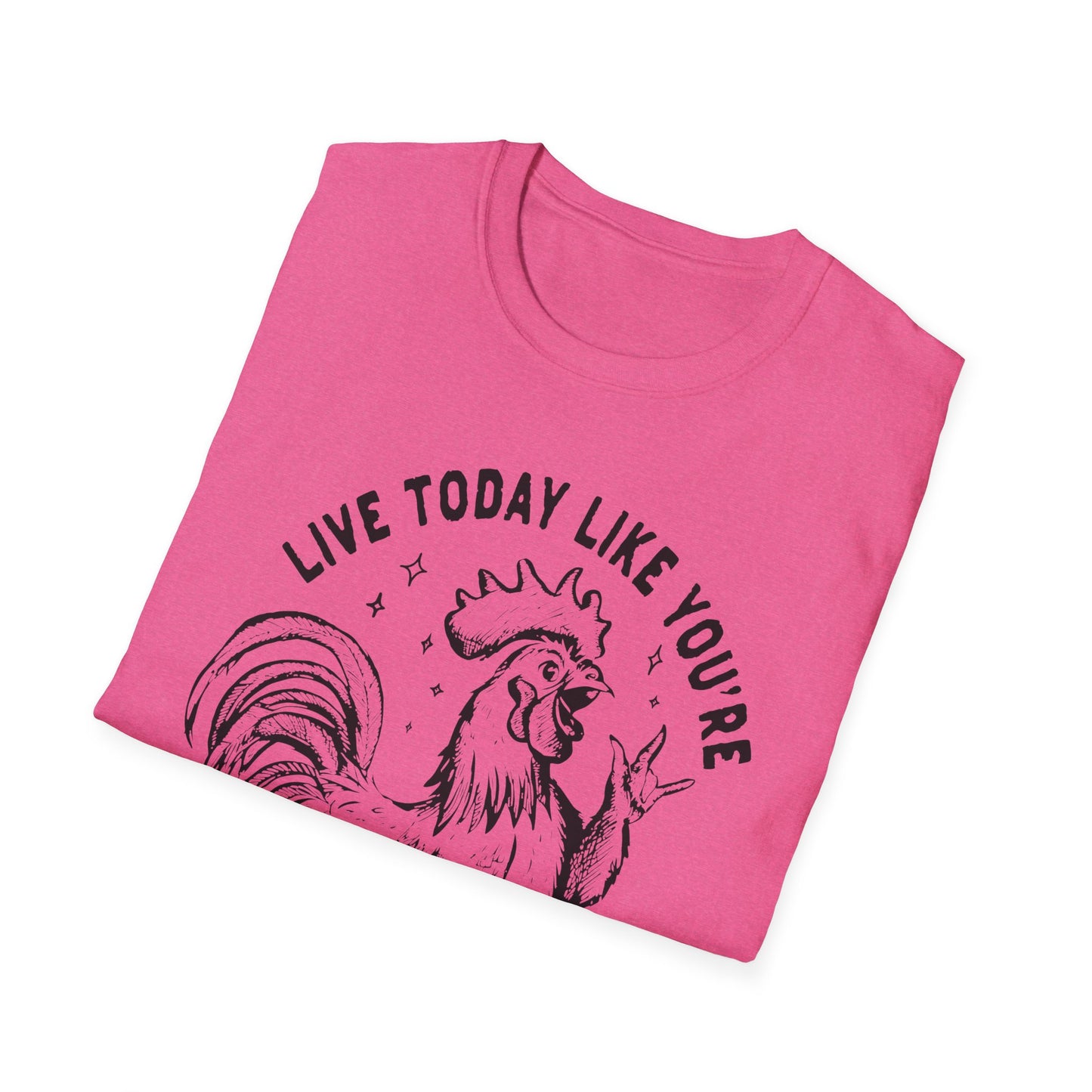 Funny Graphic T-Shirt, Live Today Like You're Getting Fried Tomorrow Tee, Gift for Chicken Lovers, Casual Wear, Humorous Shirt
