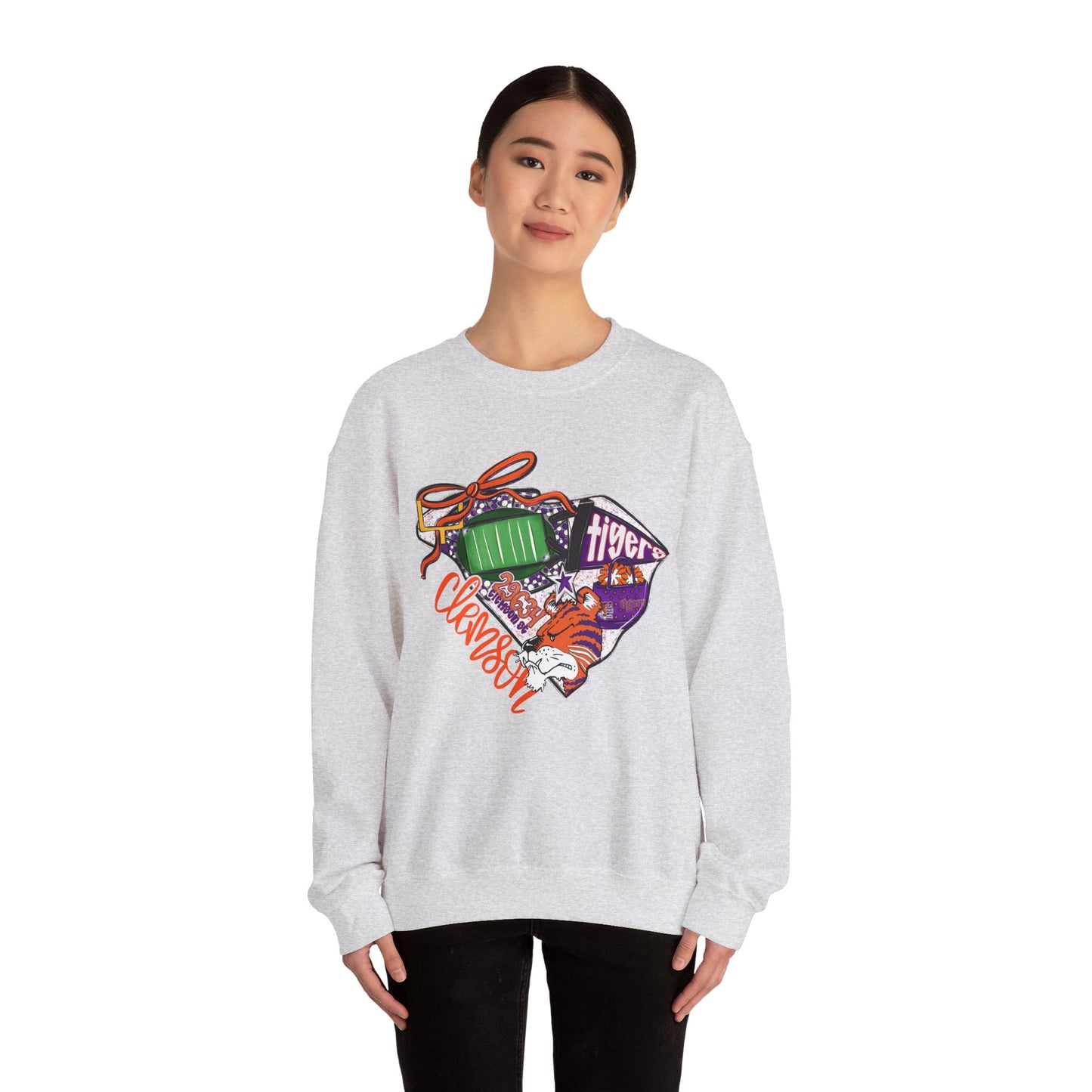 Clemson Tigers Unisex Sweatshirt, College Apparel, Holiday Gift, Cozy Crewneck, Casual Style, Football Fan Gear