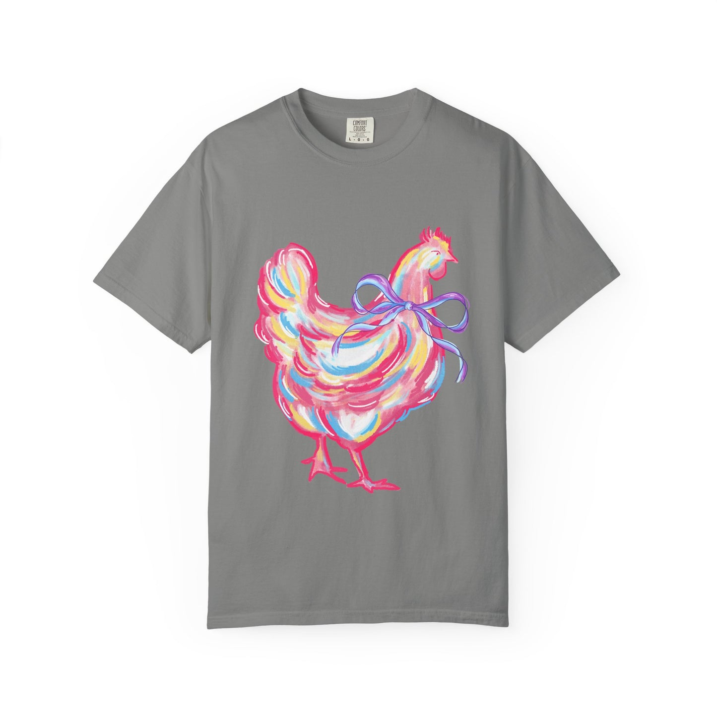 Colorful Chicken T-Shirt - Whimsical Farm Animal Tee, Gift for Animal Lovers, Unique Art Shirt, Cozy Casual Wear, Fun Birthday Present