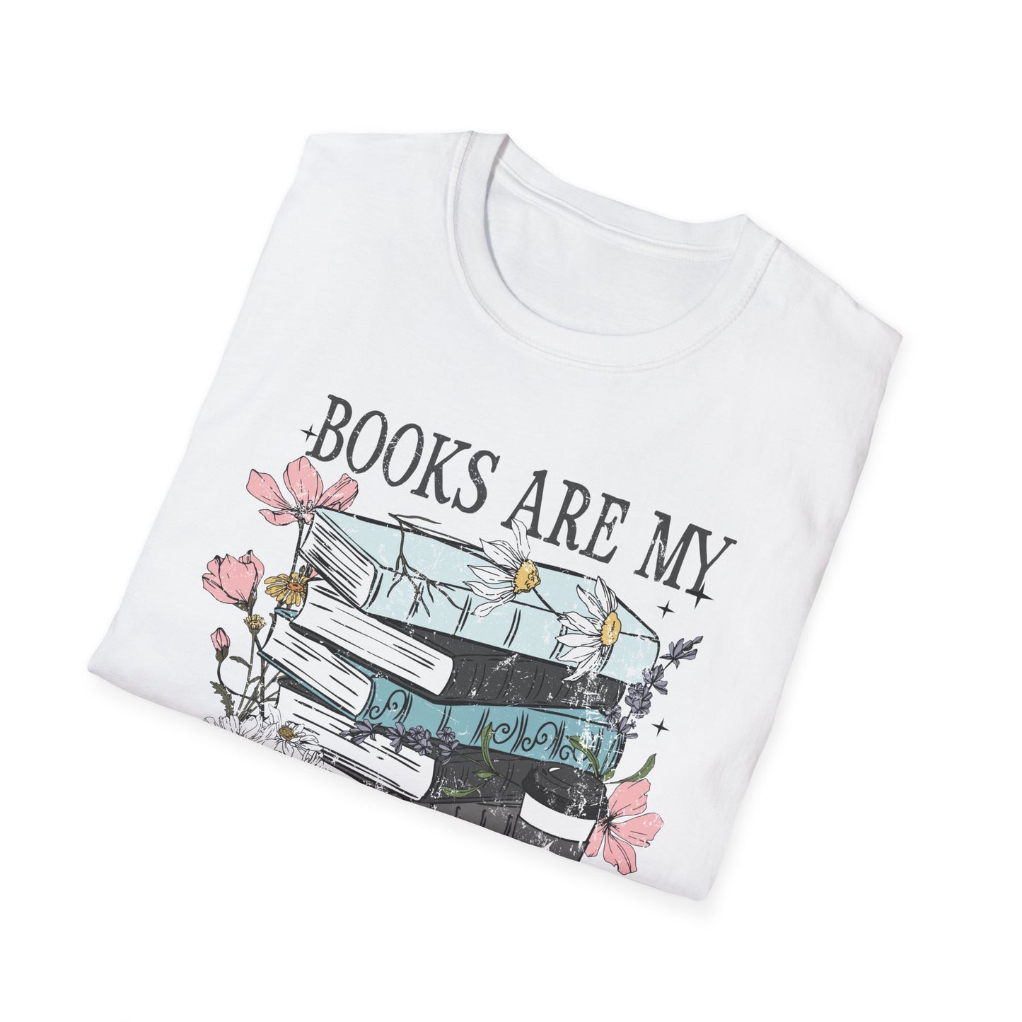 Books Are My Therapy Unisex Softstyle T-Shirt, Book Lover Gift, Reading Shirt, Literary Gift, Bookish Apparel, Cozy Outfit
