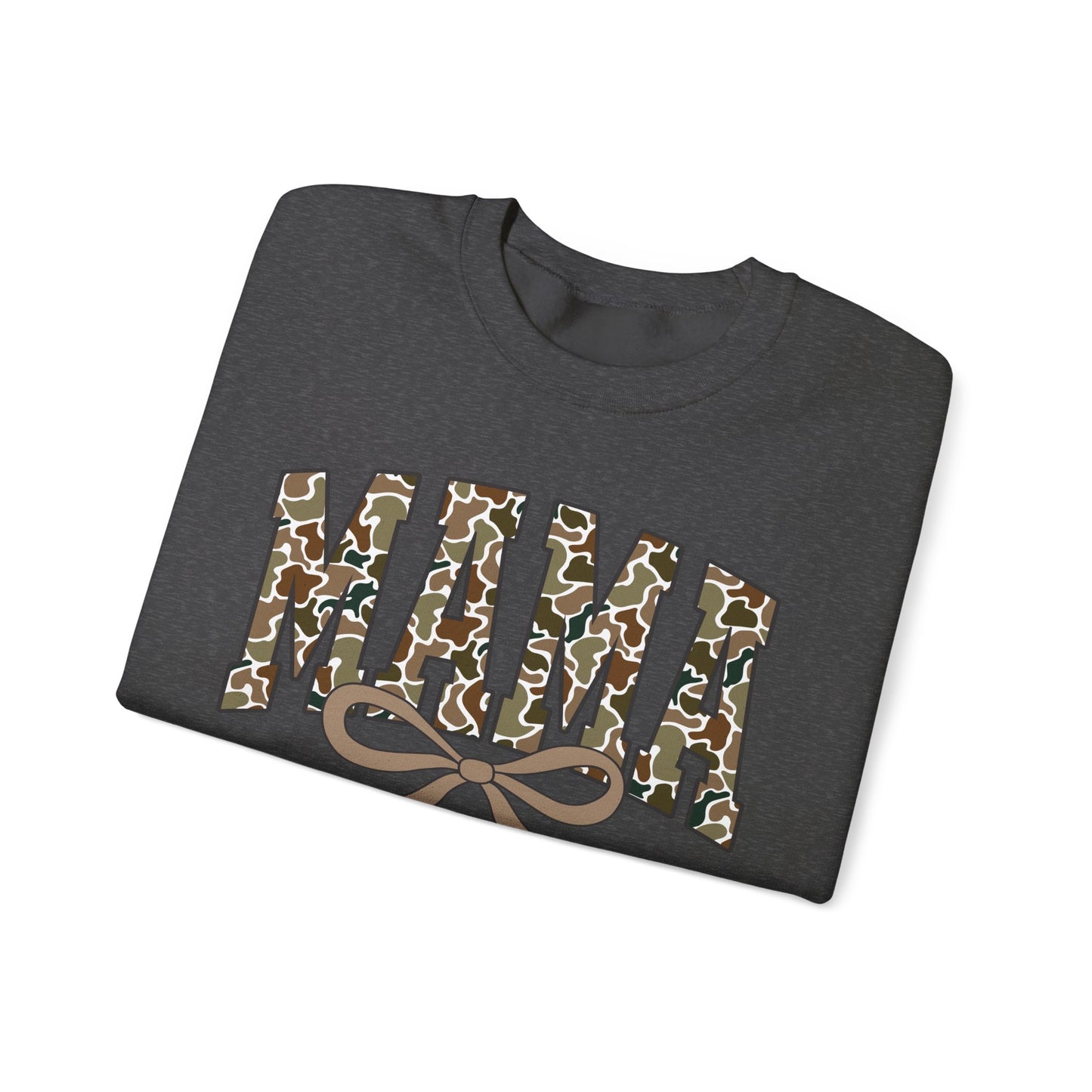 Camo Mama Crewneck Sweatshirt, Cozy Gift for Mom, Trendy Casual Wear, Perfect for Birthdays, Mother's Day, Family Gatherings