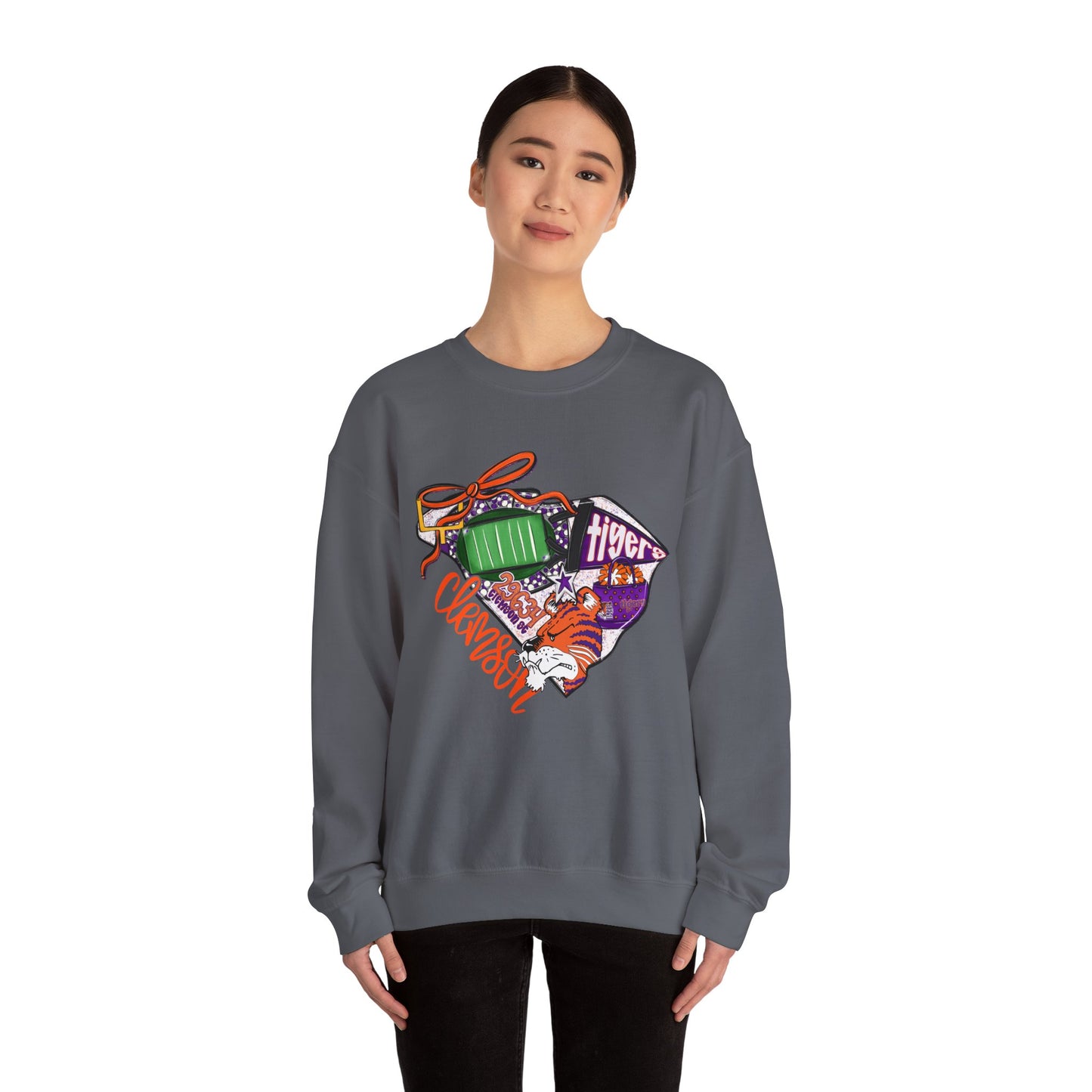 Clemson Tigers Unisex Sweatshirt, College Apparel, Holiday Gift, Cozy Crewneck, Casual Style, Football Fan Gear