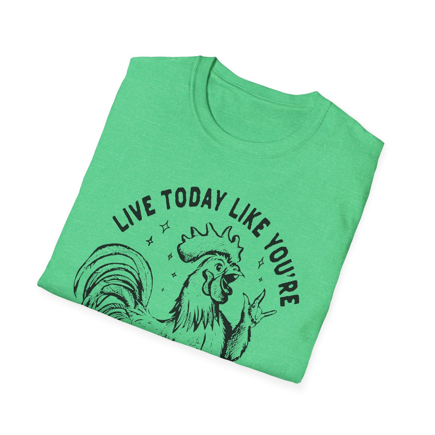 Funny Graphic T-Shirt, Live Today Like You're Getting Fried Tomorrow Tee, Gift for Chicken Lovers, Casual Wear, Humorous Shirt