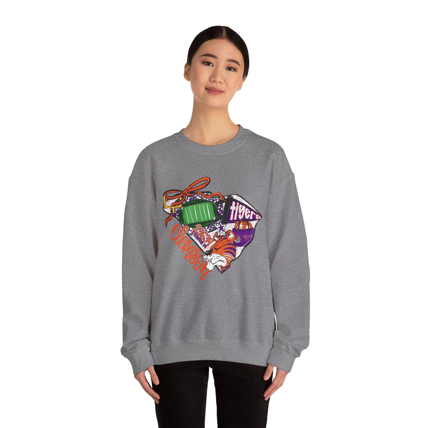 Clemson Tigers Unisex Sweatshirt, College Apparel, Holiday Gift, Cozy Crewneck, Casual Style, Football Fan Gear
