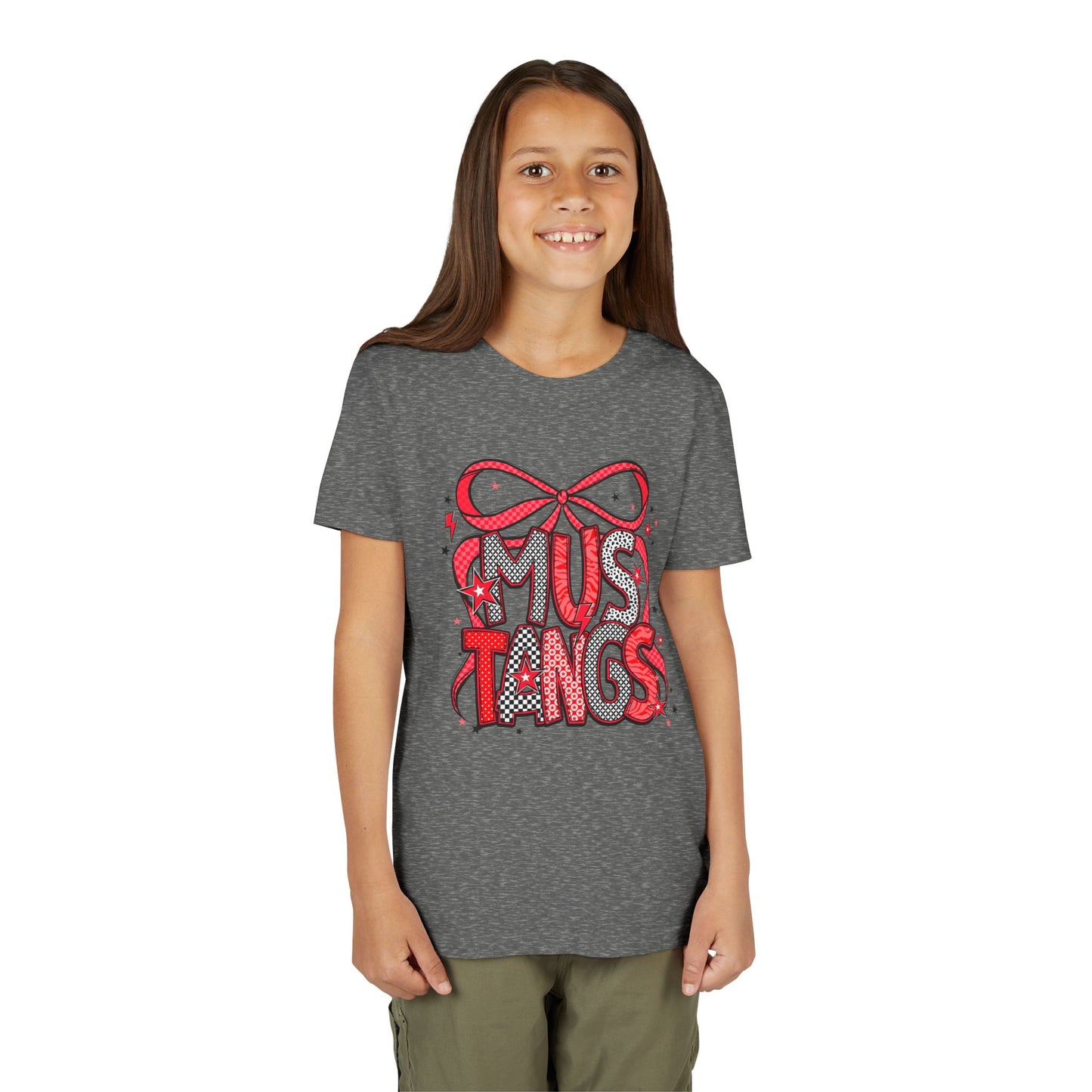 Mustangs Youth Tee, Fun Casual T-Shirt for Kids, Perfect for Birthdays, School Events, Team Spirit, or Everyday Wear