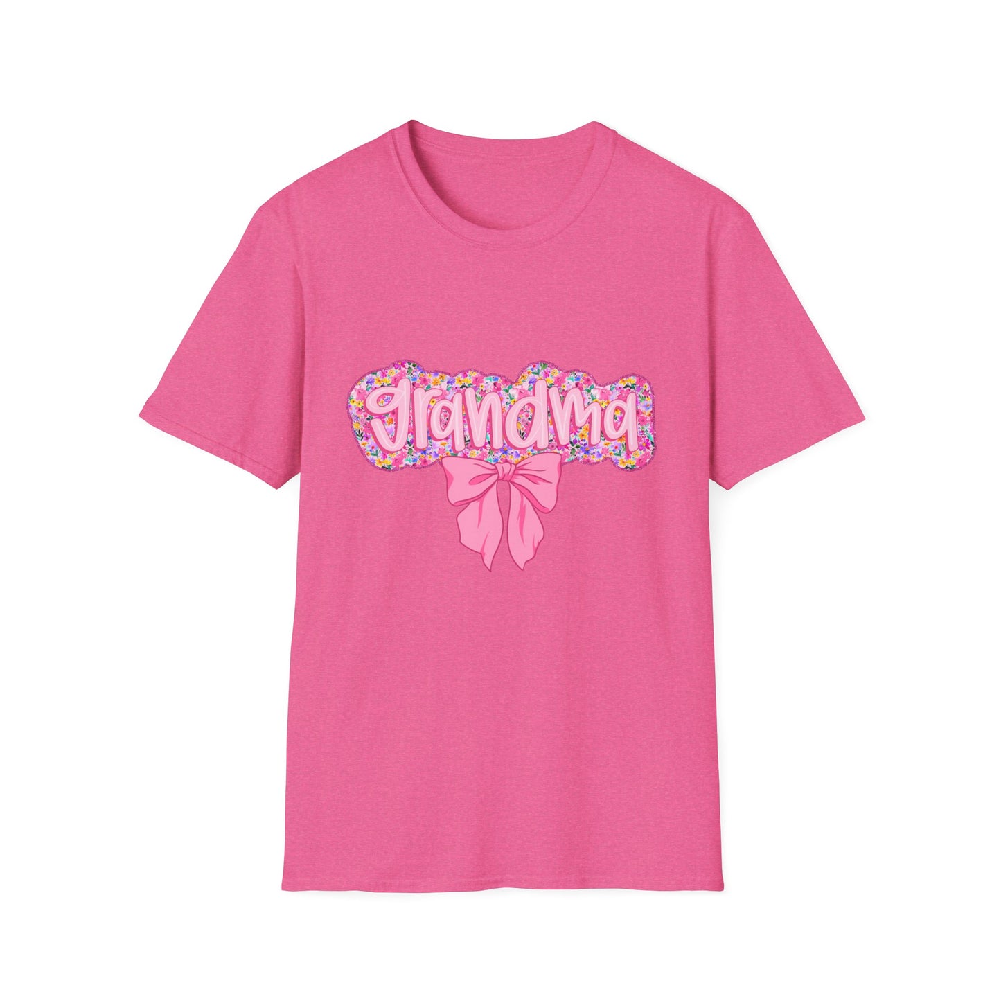 Grandma Floral Graphic T-Shirt | Gift for Grandma | Softstyle Tee for Family Celebrations, Mother's Day Gift, Casual Wear