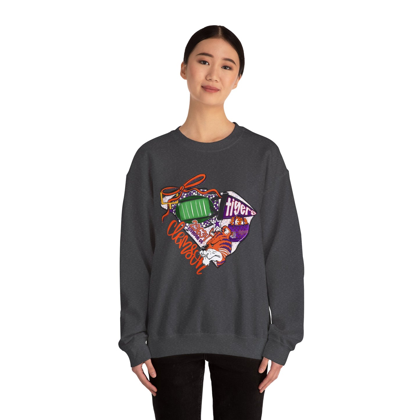Clemson Tigers Unisex Sweatshirt, College Apparel, Holiday Gift, Cozy Crewneck, Casual Style, Football Fan Gear