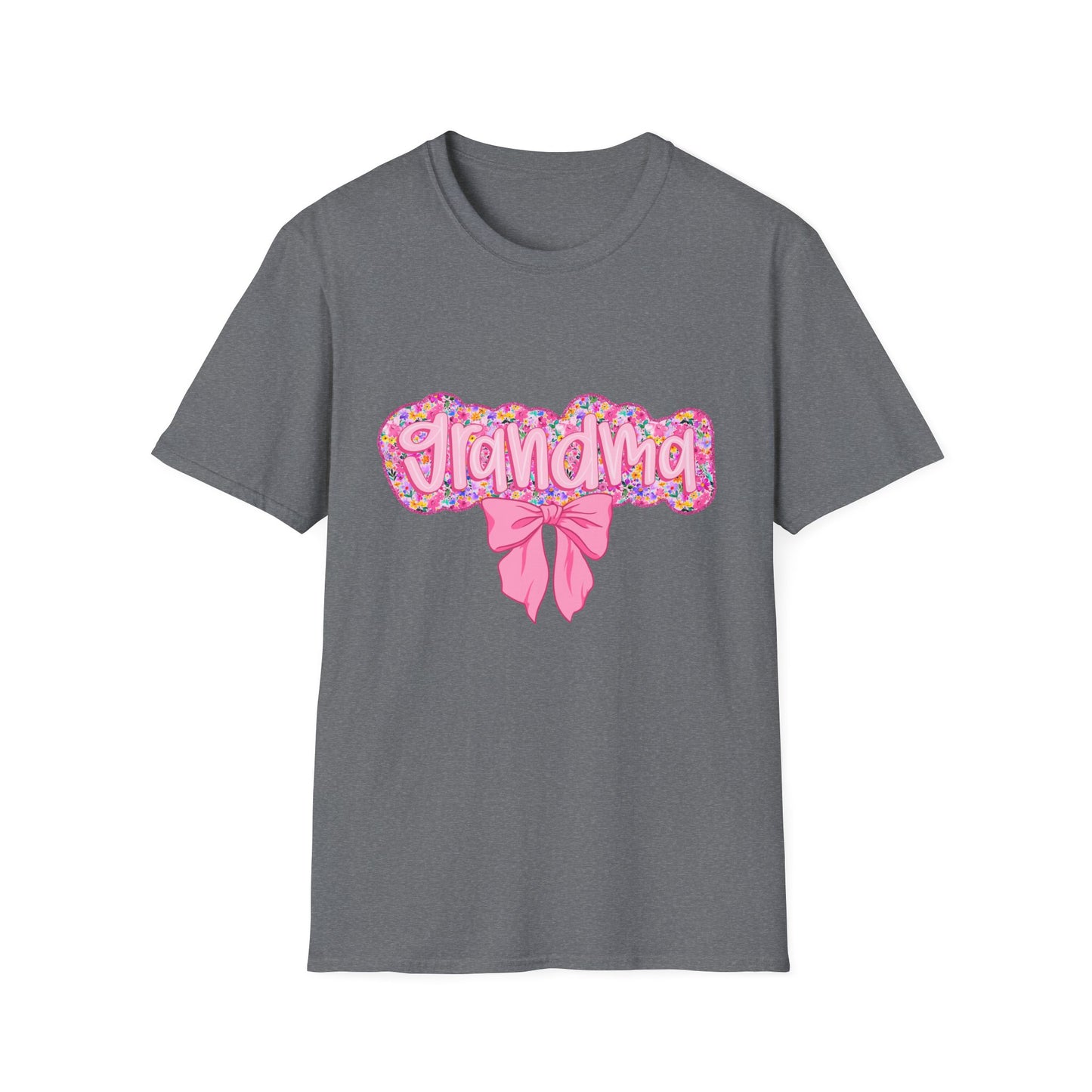 Grandma Floral Graphic T-Shirt | Gift for Grandma | Softstyle Tee for Family Celebrations, Mother's Day Gift, Casual Wear