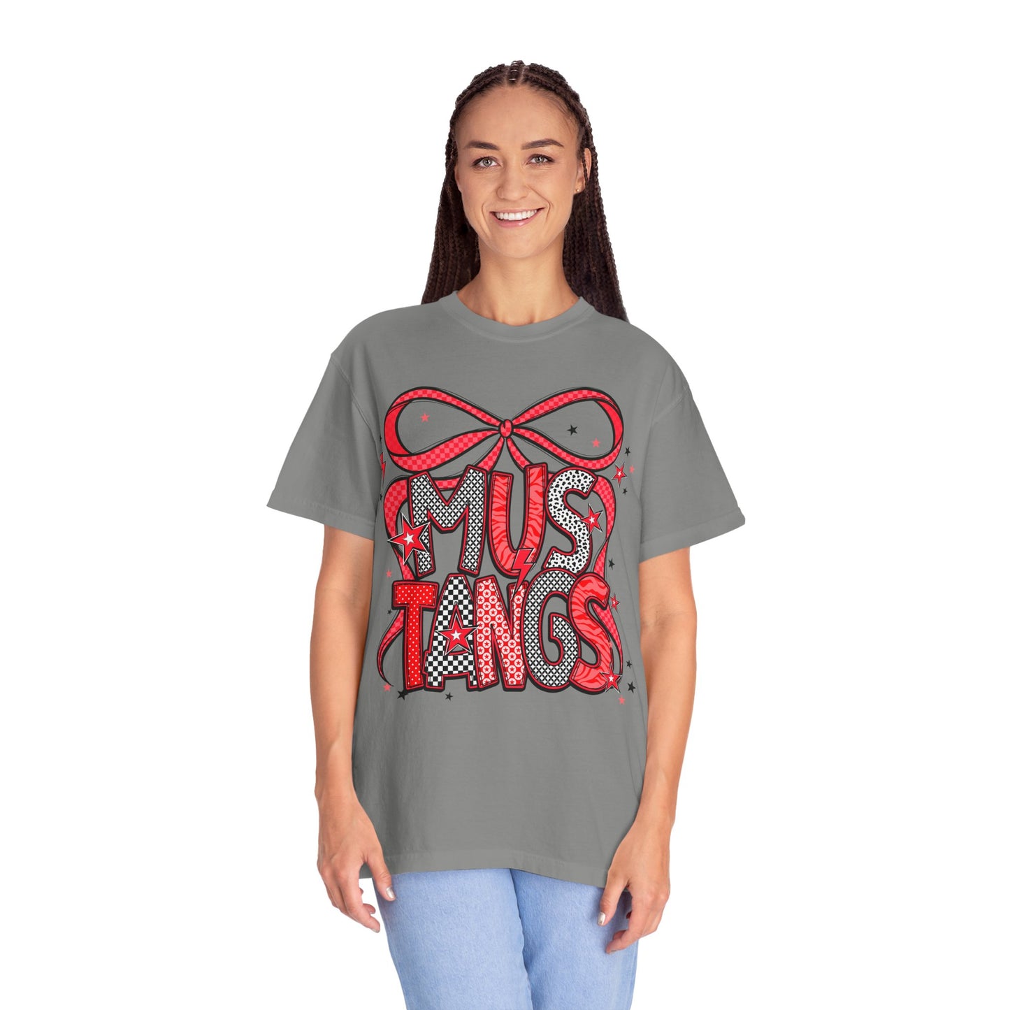Mustangs Graphic Unisex T-Shirt, Perfect for School Spirit, Gift for Students, Casual Wear, College Events, Sports Team Merchandise