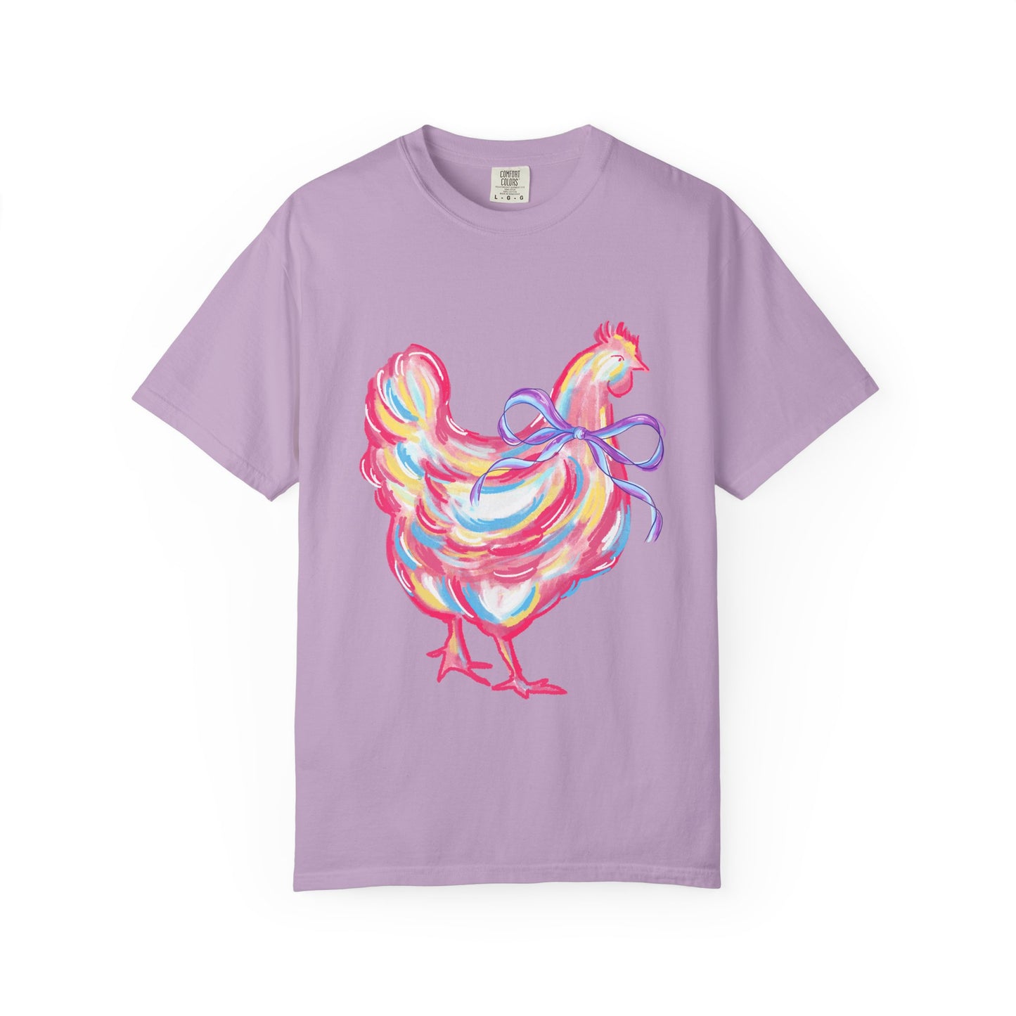 Colorful Chicken T-Shirt - Whimsical Farm Animal Tee, Gift for Animal Lovers, Unique Art Shirt, Cozy Casual Wear, Fun Birthday Present
