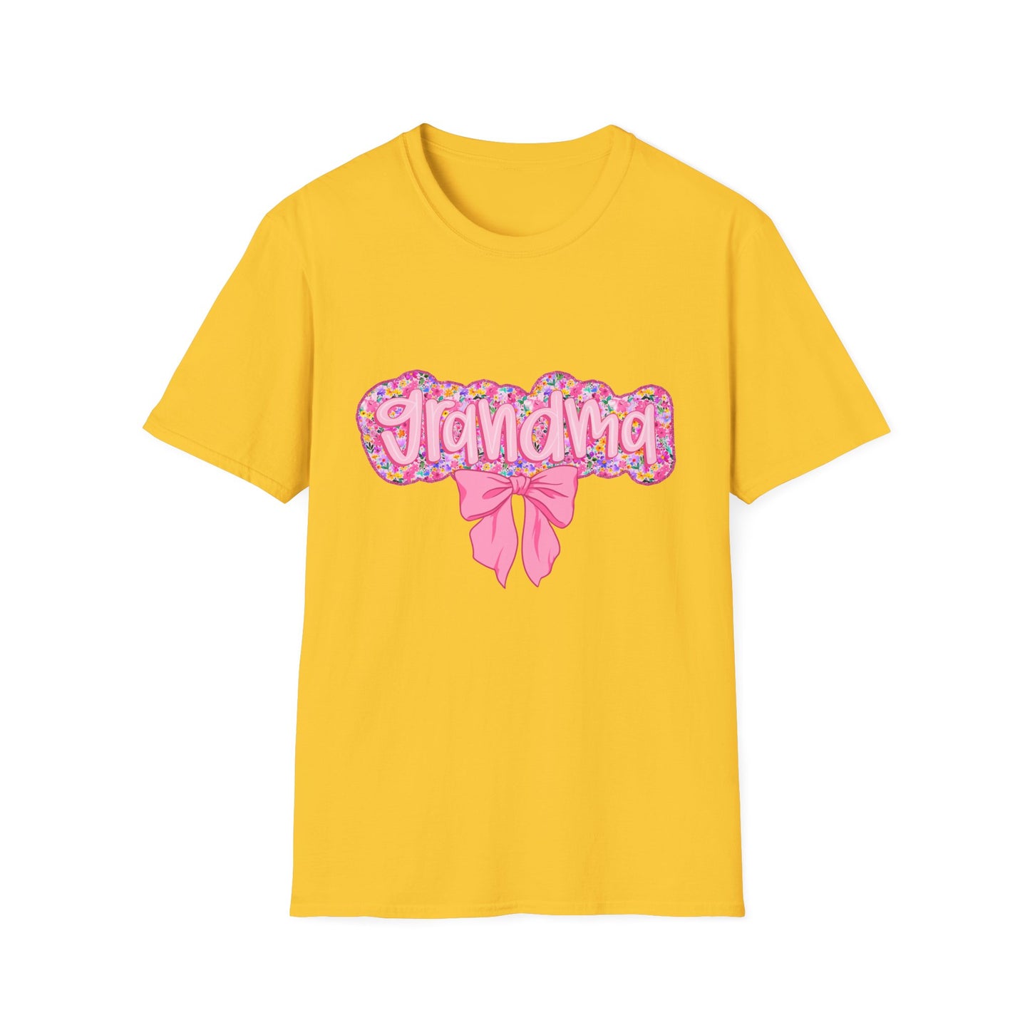 Grandma Floral Graphic T-Shirt | Gift for Grandma | Softstyle Tee for Family Celebrations, Mother's Day Gift, Casual Wear